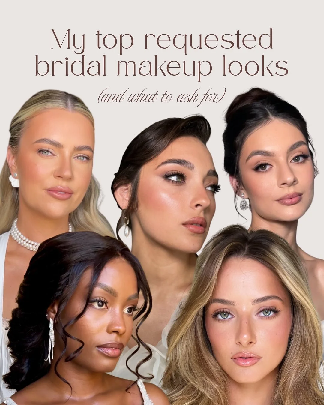 If you&rsquo;re unsure what to ask for your bridal makeup, this is for you. Save this post before your trial so you can show your makeup artist exactly what you like 🤎

I know it can sometimes be difficult to explain exactly what you want to achieve
