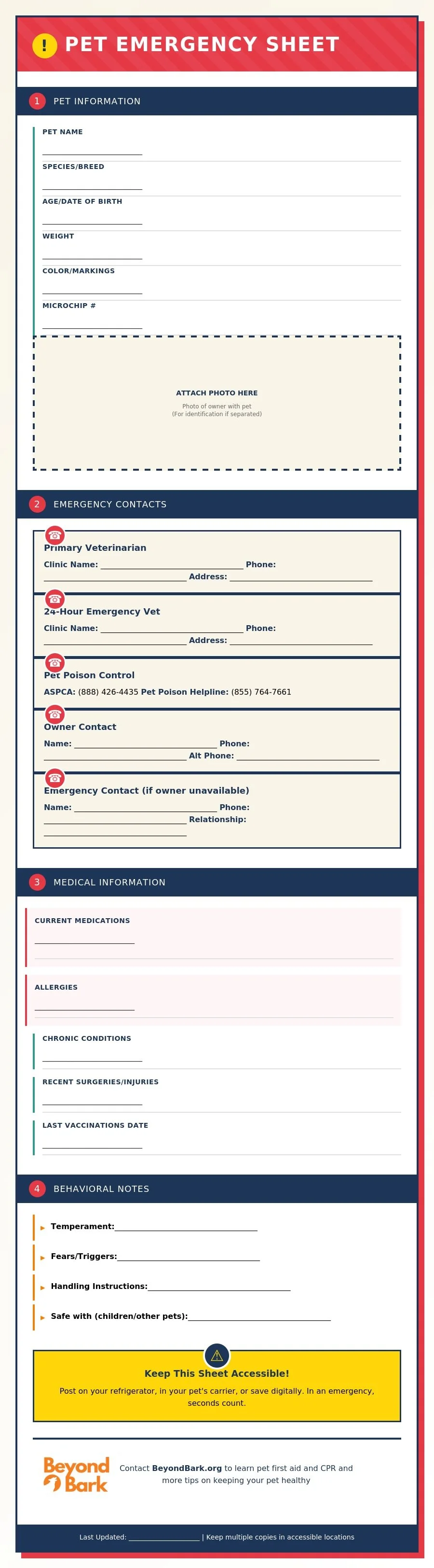 Emergency Contact Sheet