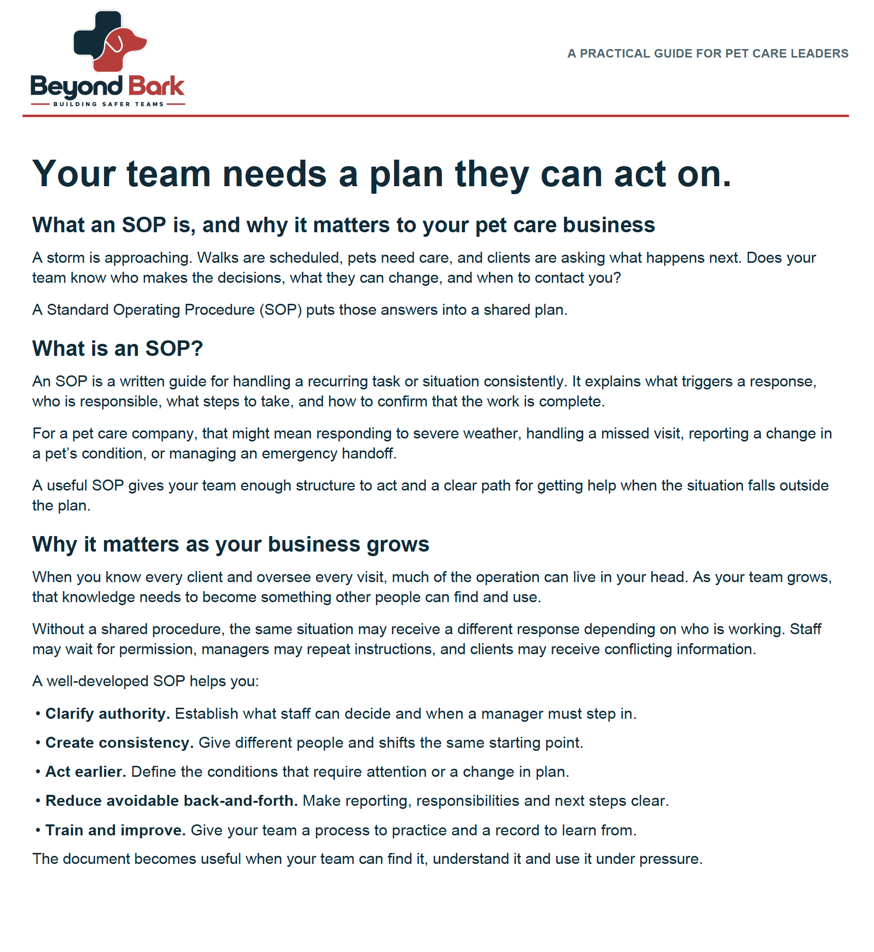 What is an SOP?