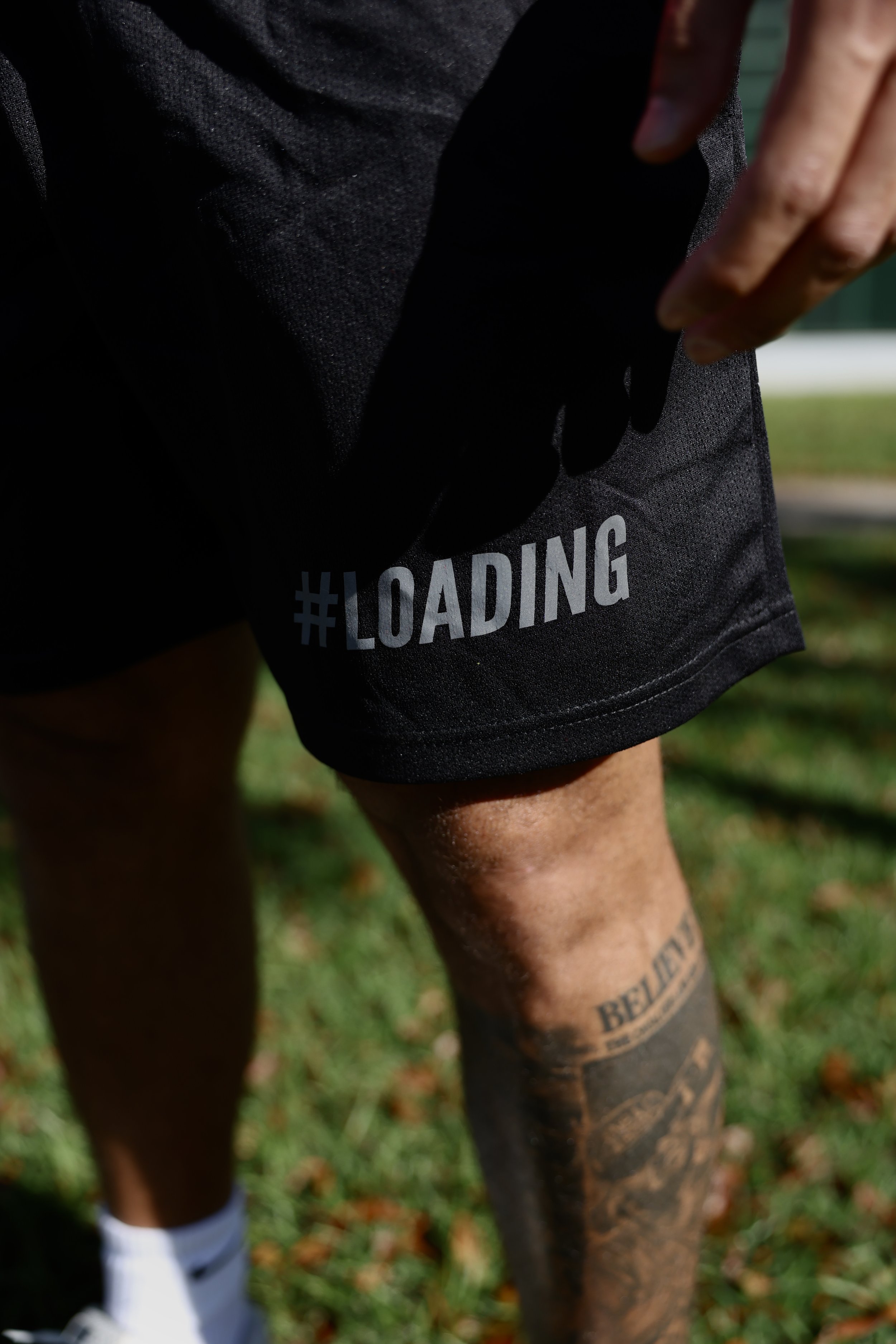 #LOADING reflective logo shorts
