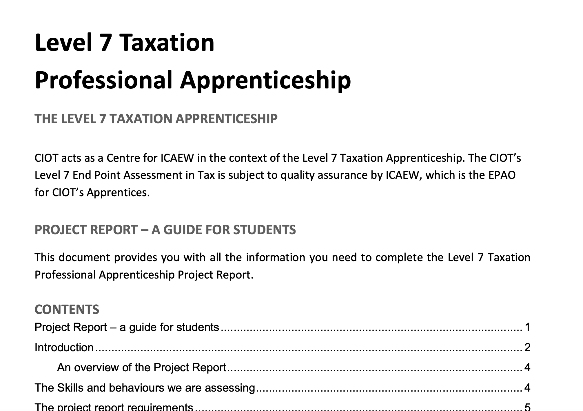 L7 Project Report Guidance