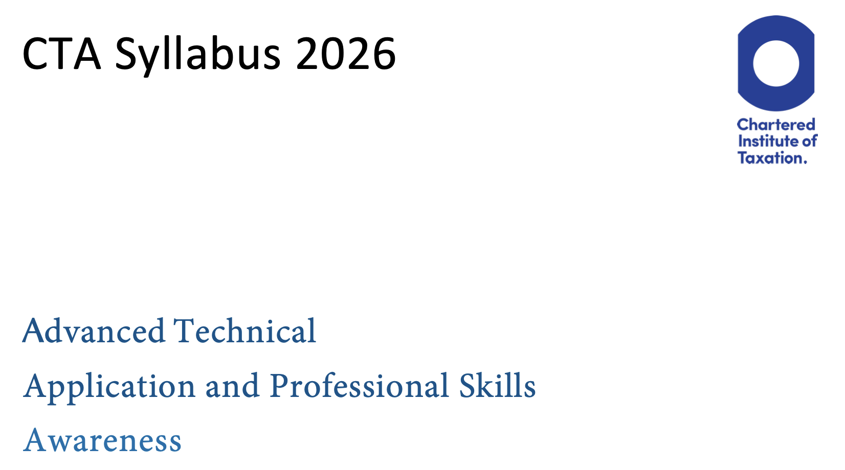 2026 CTA Syllabus
