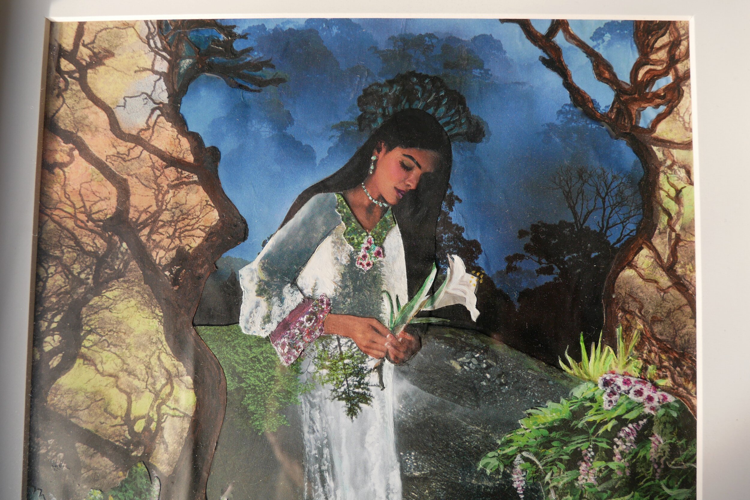 Waterfall Woman, collage, Janette Bushell, artist, artwork