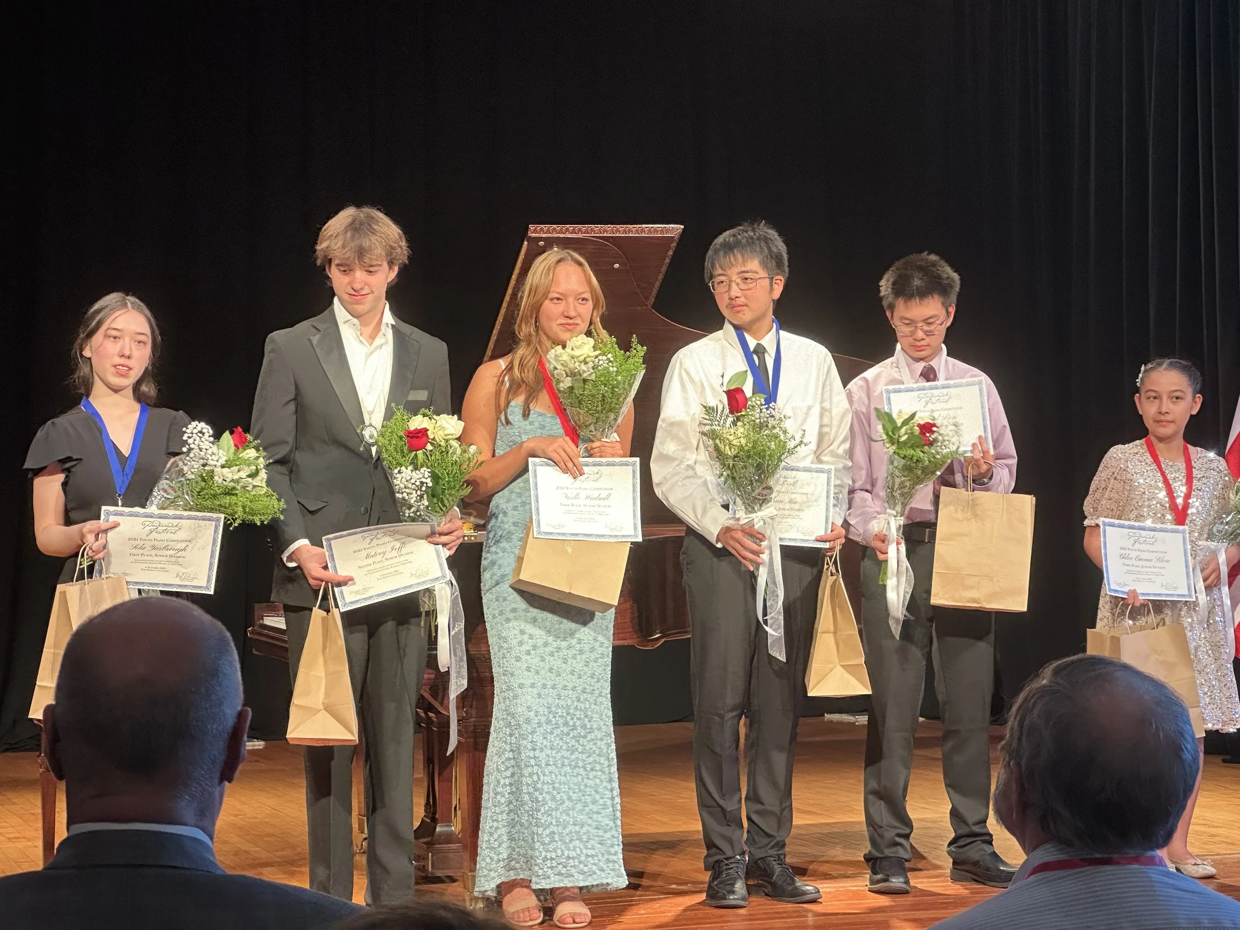 Paderewski Piano Competition Winners 2025: Noelle Hadsall - 3rd place Senior Div; Chloe Emma Silva - 3rd place Junior Div. 