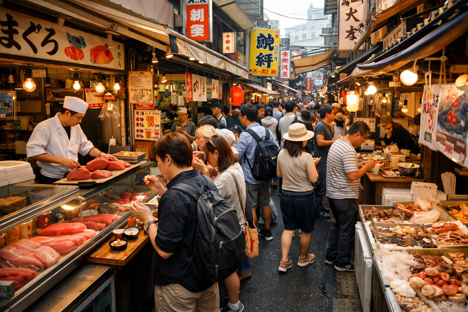 Sake, Sushi and Shenanigans in Tokyo’s Tsujiki Fish Market