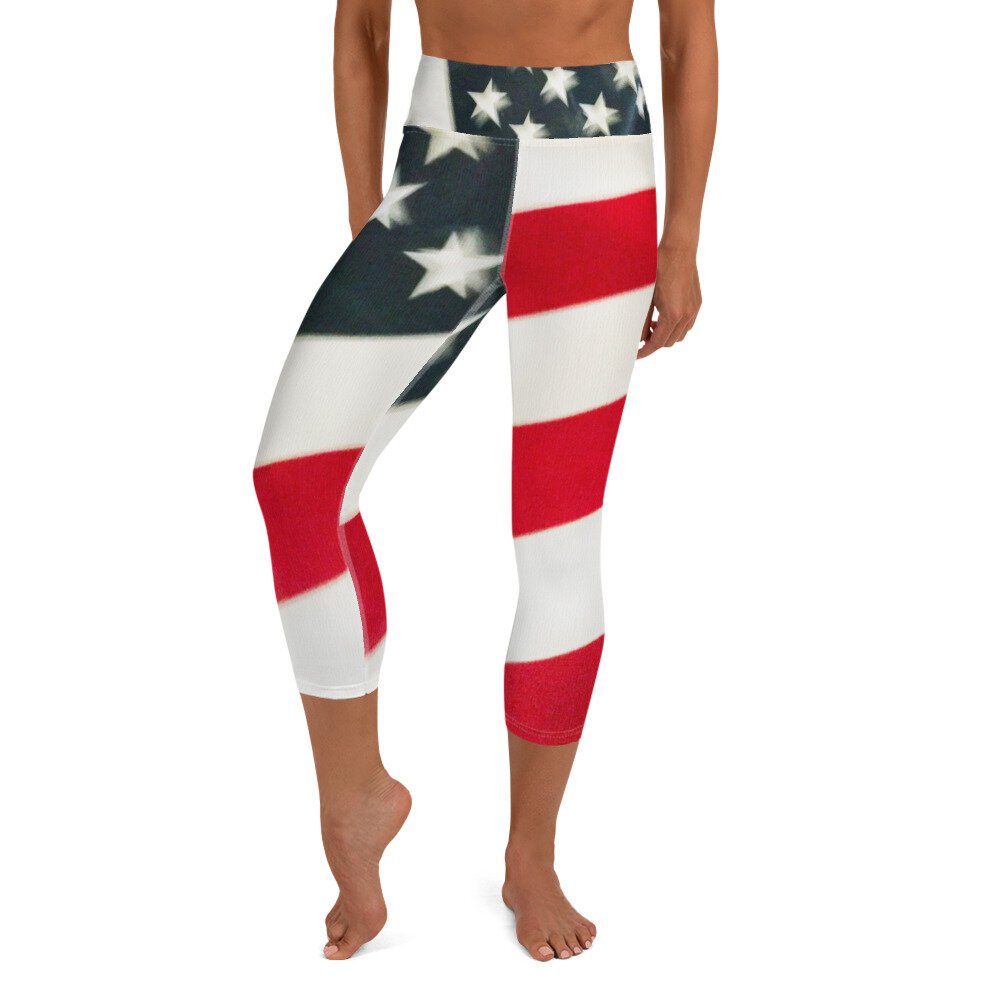 Flag Yoga Capri Leggings
 #abstract #unique #paintings #fitnessapparel #clothing #fluidart #abstractart #digital #acrylicpourpaintings #art
