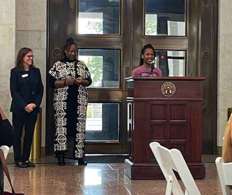2023 Lights on Afterschool Advocacy day at the statehouse - OH Million Girls Moonshot flight crew member