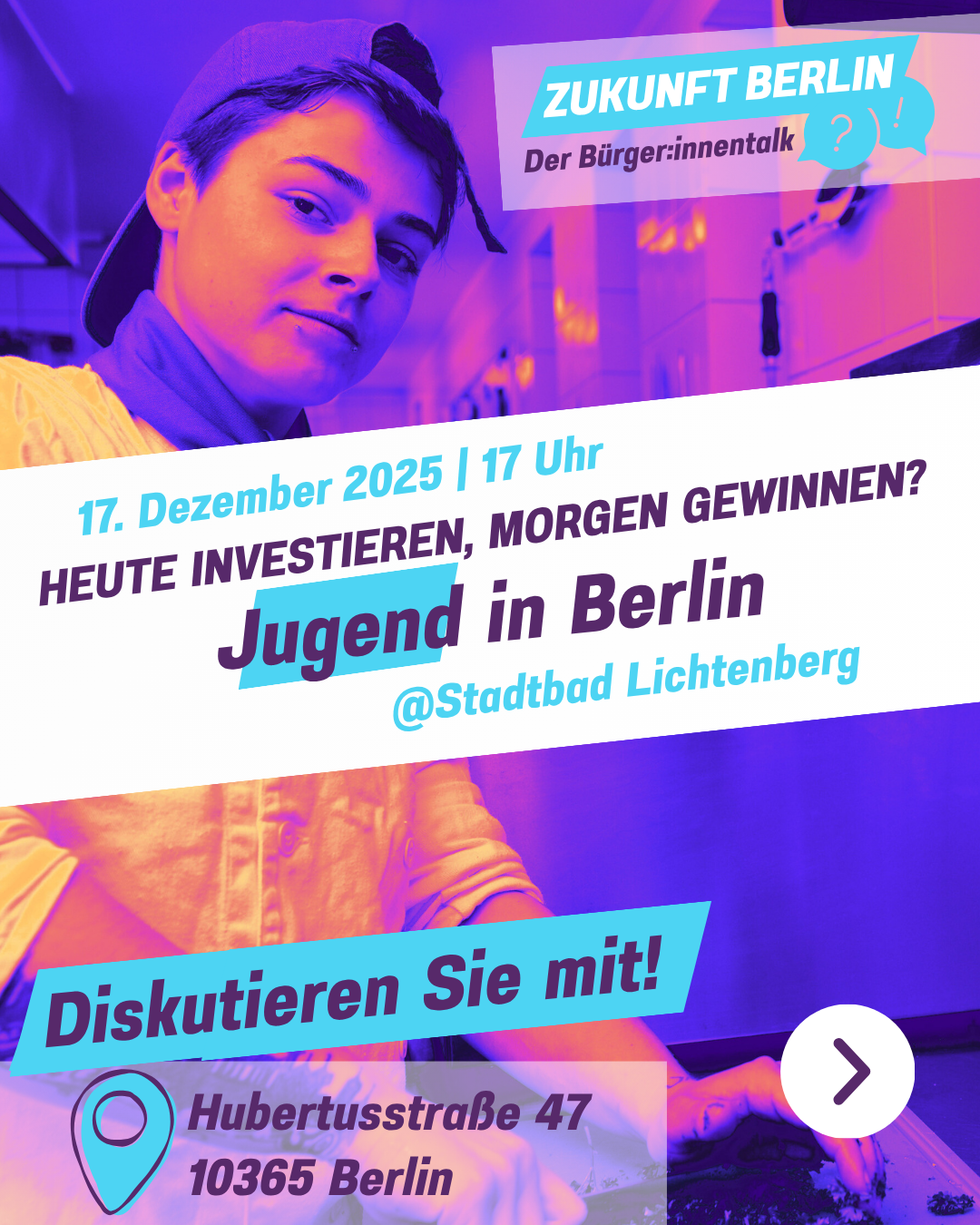 Bürgertalk mit Steffen Krach: Jetzt investieren, morgen gewinnen? Jugend in Berlin