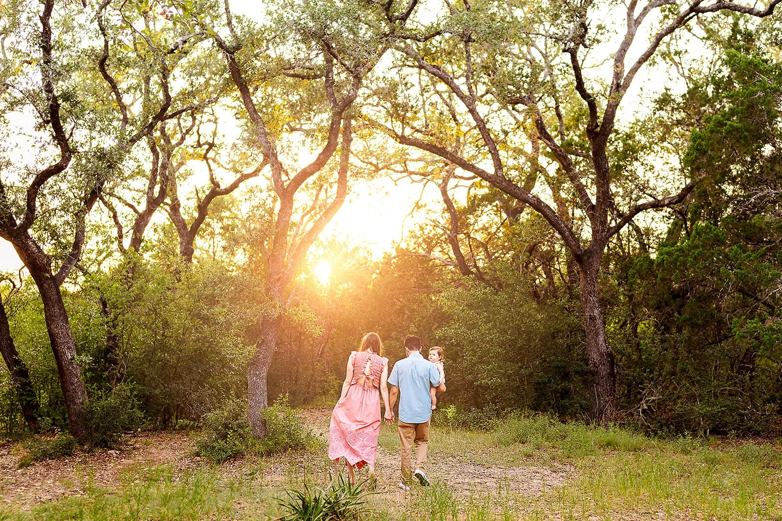 Sunset family session in Austin at Circle C Metropolitan Park