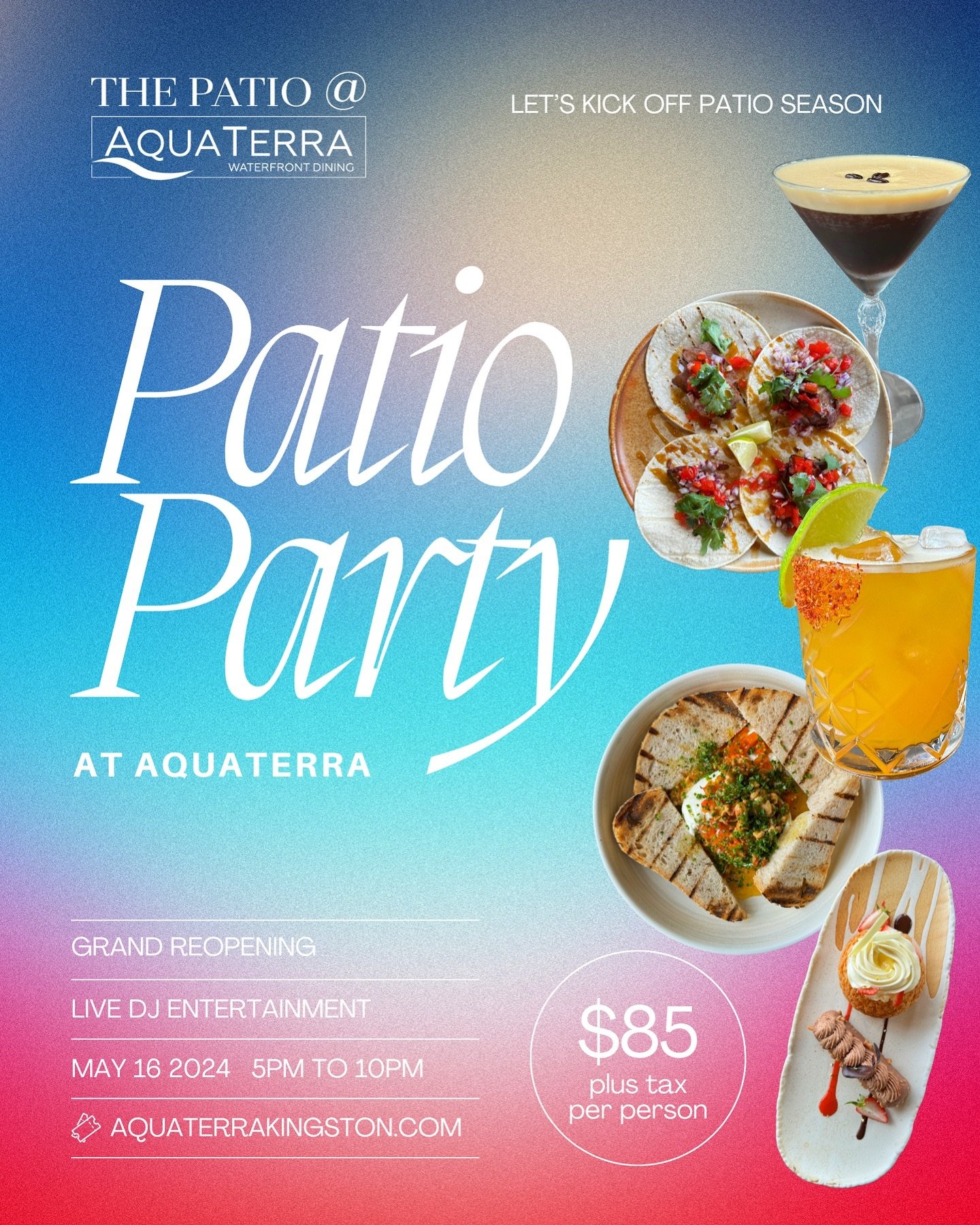 Party People listen up 📣 We&rsquo;re ringing in the summer sizzle with an epic party to kick off patio season and you&rsquo;re invited! 

Get ready for a night of mouth-watering eats, craft cocktails, and live DJ entertainment at our PATIO REOPENING