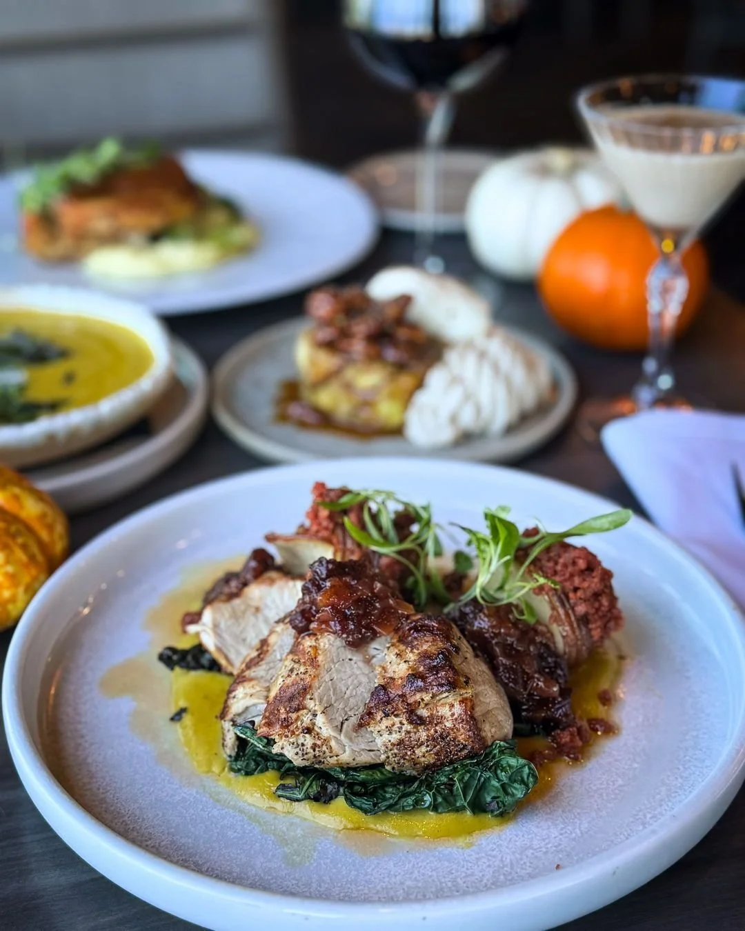 Thanksgiving, last call 🦃

Choose your starter &mdash; butternut squash potage or kale &amp; pear salad. Pick your main &mdash; roasted turkey, pork loin, or squash tortellini. Finish with pumpkin bread pudding and a Chaitini.

Prix fixe available t