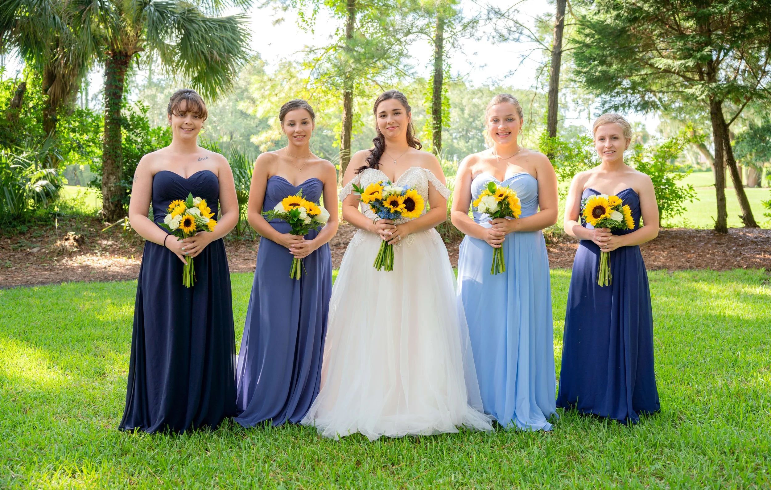 Bridal party in the yard
