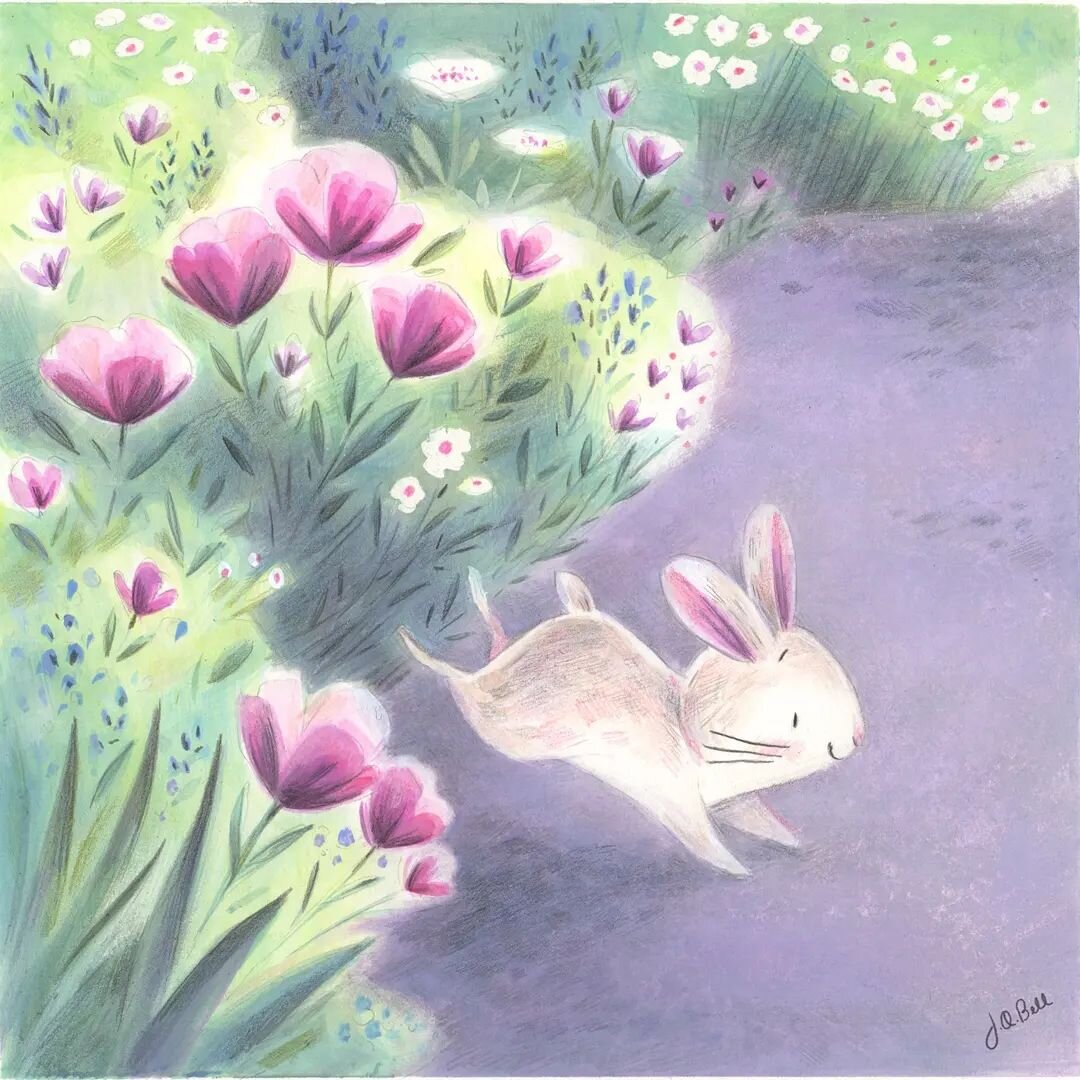 Springtime 🌼🐇

I get a lot of questions about how I paint so I thought I'd share some process photos. 

In general, this is how my paintings come together...

1. The finished piece (8&quot;x8&quot;), scanned and lightly cleaned up in Photoshop

2. 