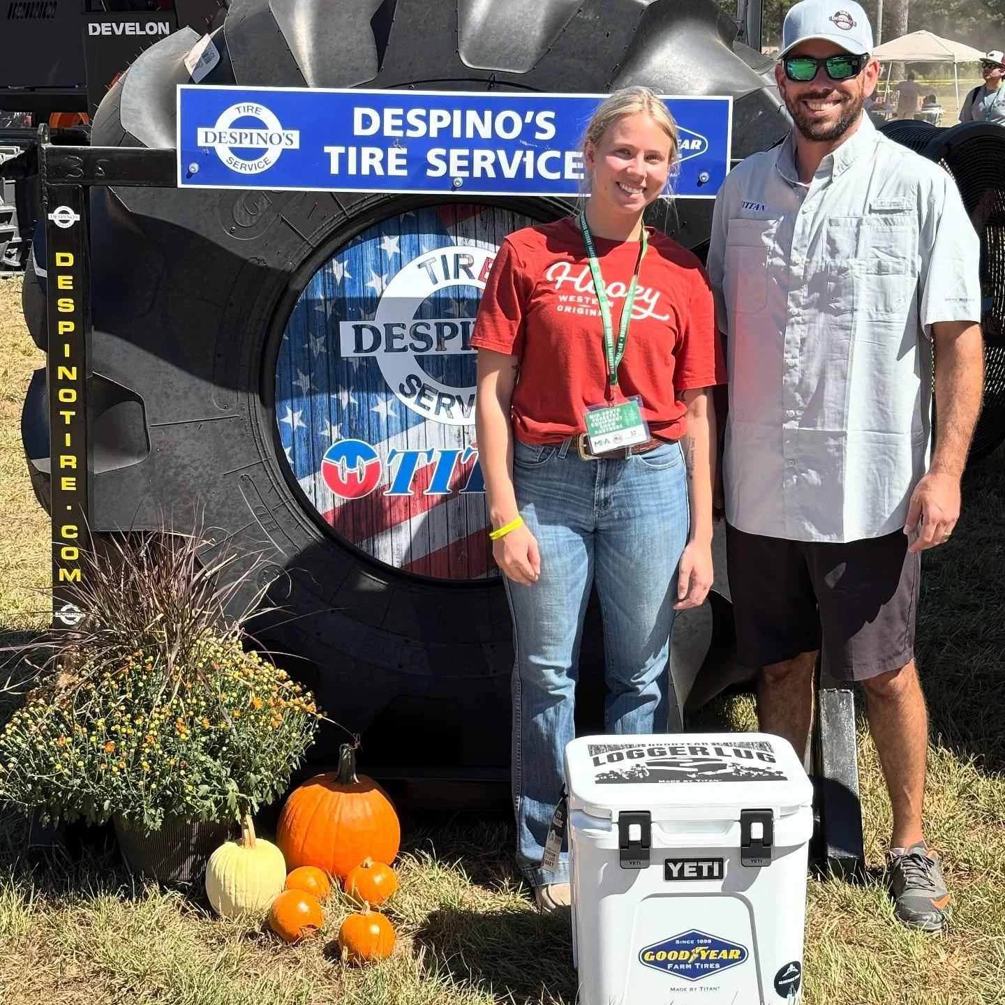 Join us in congratulating Dixie Odom of Lewis Timber from Aliceville, Alabama on winning our Titan &amp; Goodyear Farm Tires Titan International YETI cooler! Mid-South Forestry Equipment Show! #logginglife #loggers #forestry #forestryequipment #bluec
