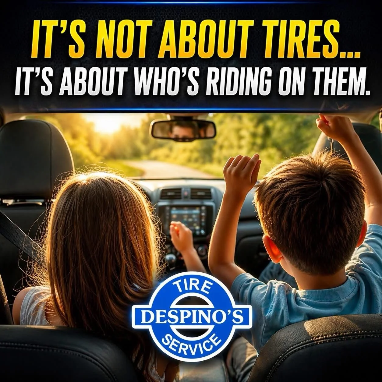 Evert set of tires we install &ndash; our customers families are riding on them &ndash; We don&rsquo;t take that lightly. #despinotire #tire #tiresafety #familyfirst