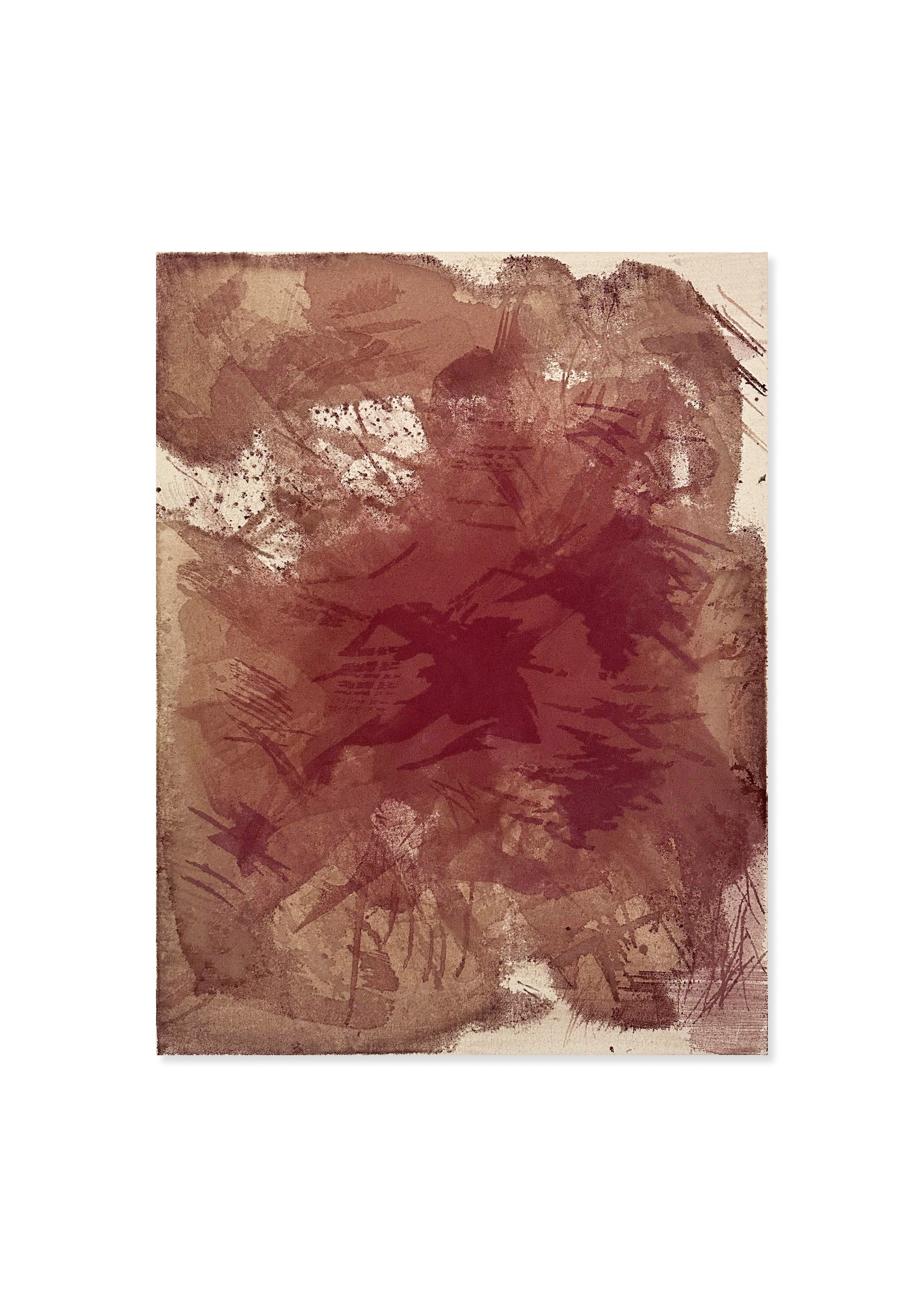 Carlades, 2024, Wine on canvas, 26 x 20".
