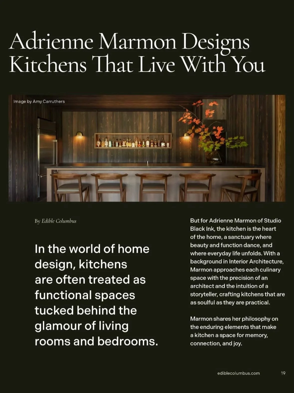 ✖️ incase you missed it. Many thanks to @ediblecolumbus_mag for featuring the work of our studio. For the inspiring team behind the scenes - layout by @emma__peugh. Thank you @ellasaddler_  for the chats that filled my cup. Honored to grace the pages