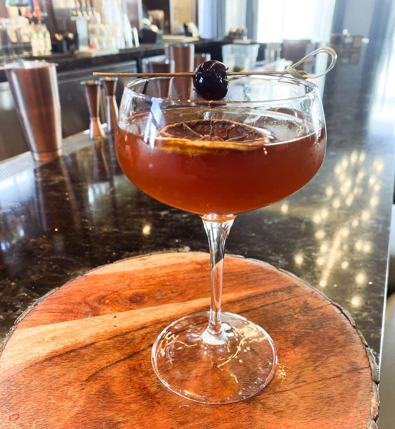 Fig-infused rye, walnut bitters, Carpano Antica - a Manhattan that’s anything but ordinary.