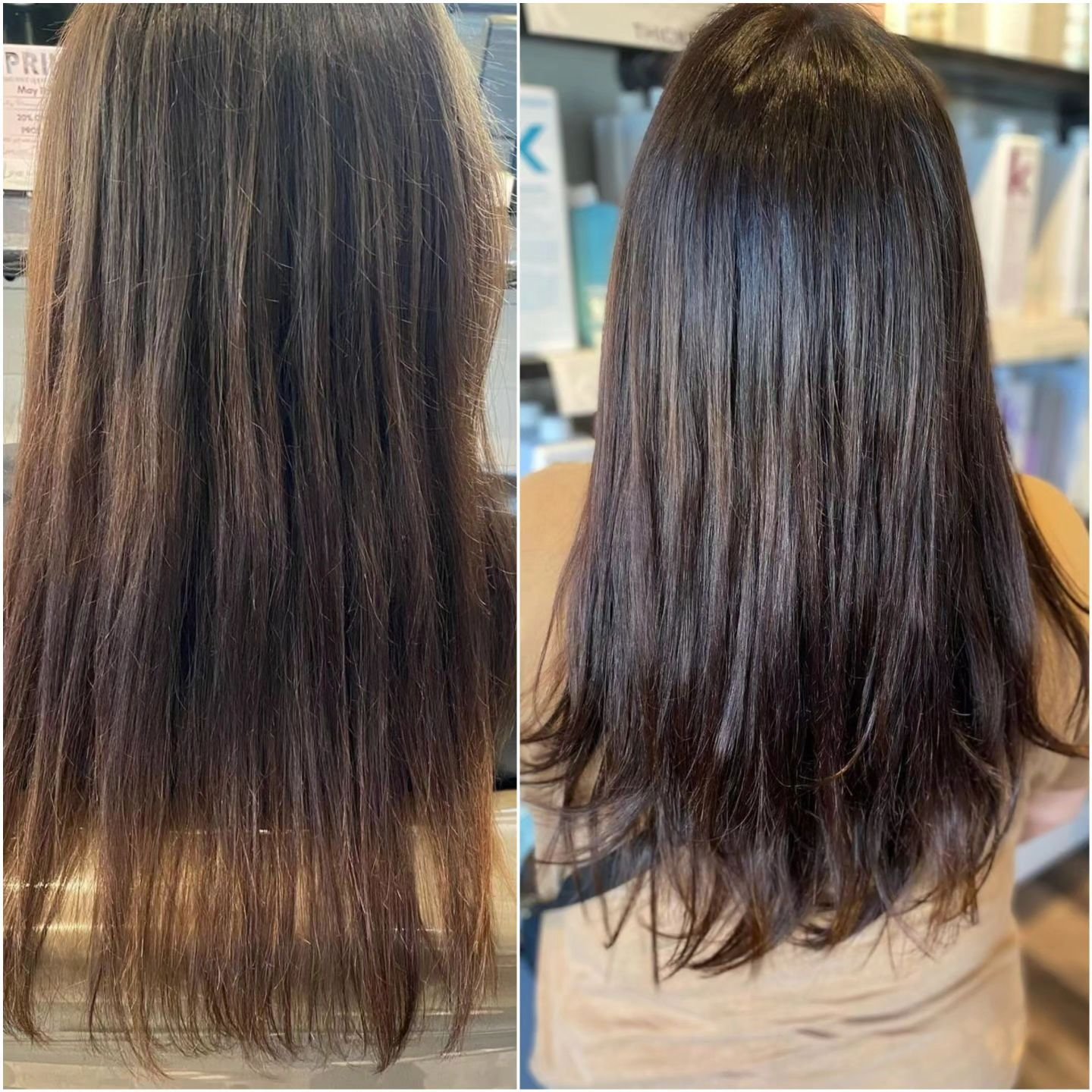 We are loving this before and ➡️ after 
@hairtalkusa keratin extension install by @hairbyjess.winonamn. She added them for fullness and a little length🤩
#luxehairwinona #winonamnhair #luxehairwinona #winonamnextensions