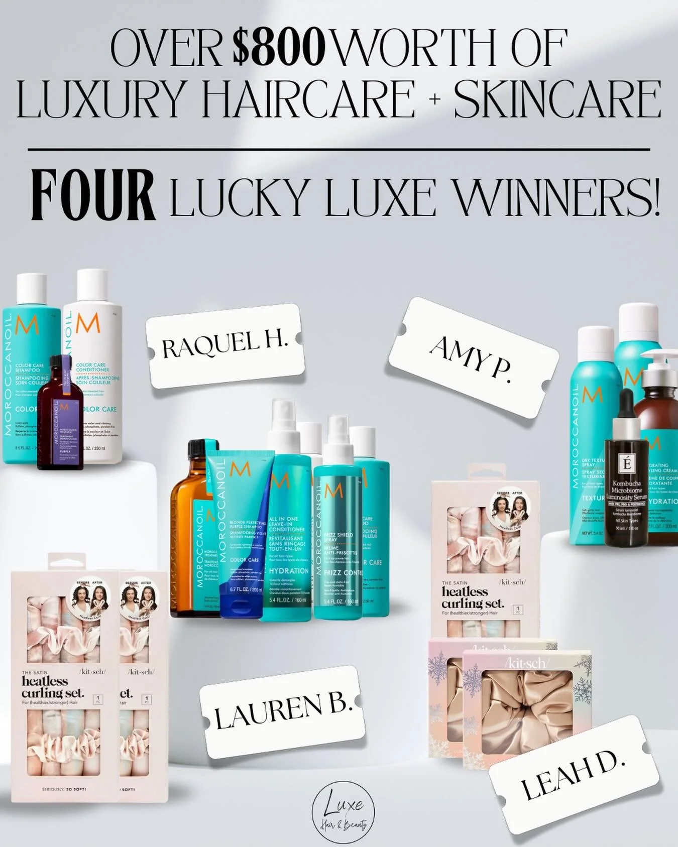 ✨GIVEAWAY WINNERS!✨

Congrats to our FOUR Luxe guests who won our in salon drawing last week! We appreciate you all for making this possible! 🤍

P.S - Christmas is now only THREE weeks away! If you haven&rsquo;t booked your pre-holiday hair appointm