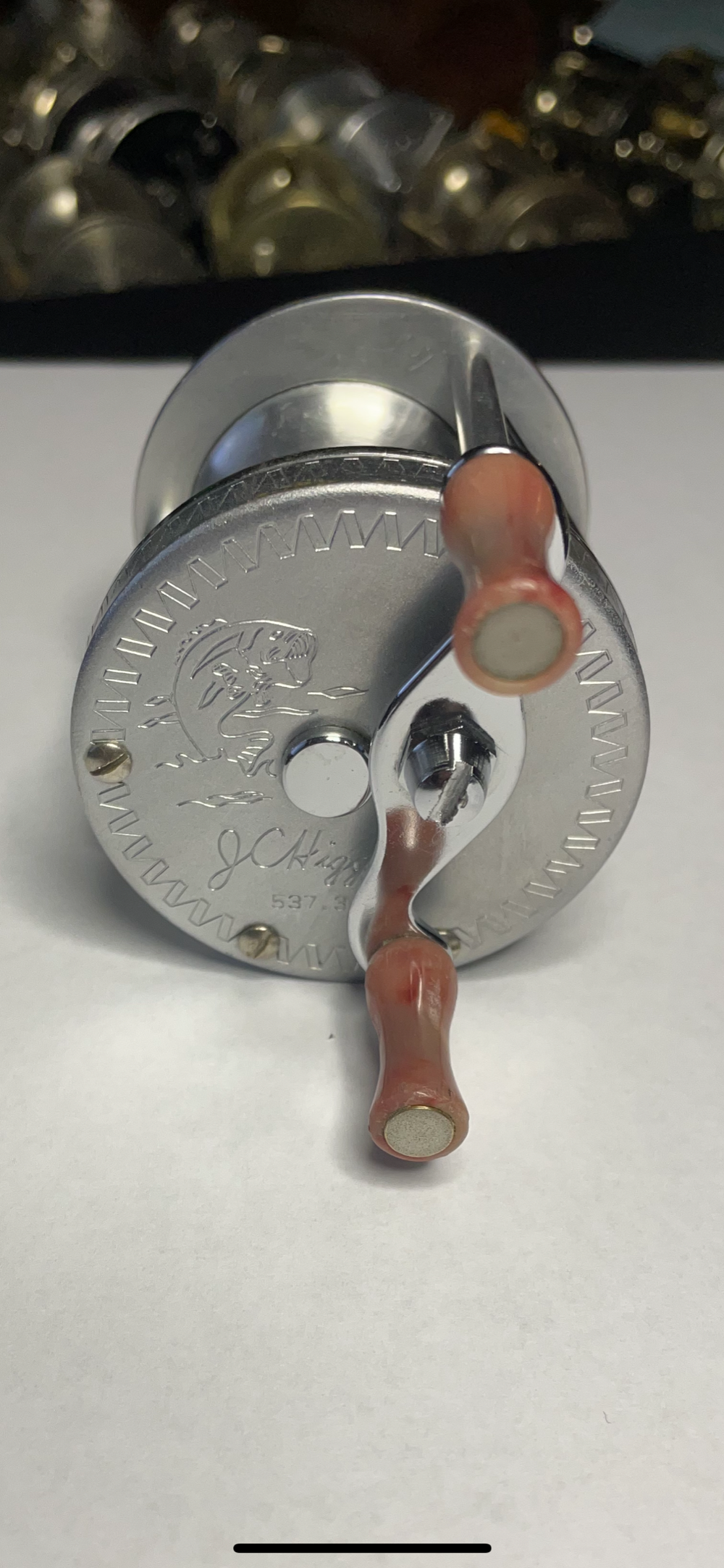 Bronson J.C Higgins <br/>No. # 537-3103<br/>Engraved Seven Fish