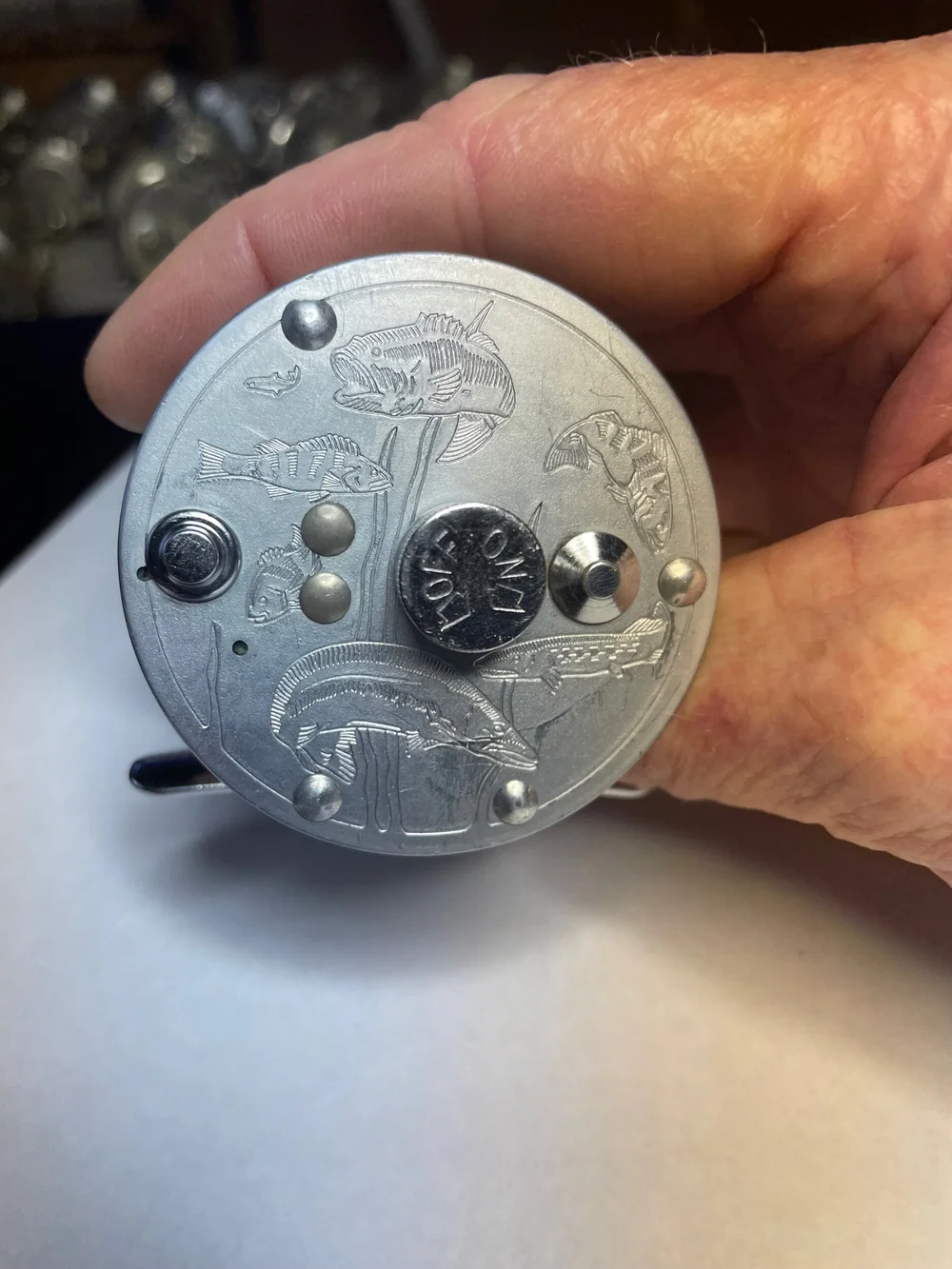 Bronson J.C Higgins<br/>No. # 537-3103<br/>Engraved Seven Fish 