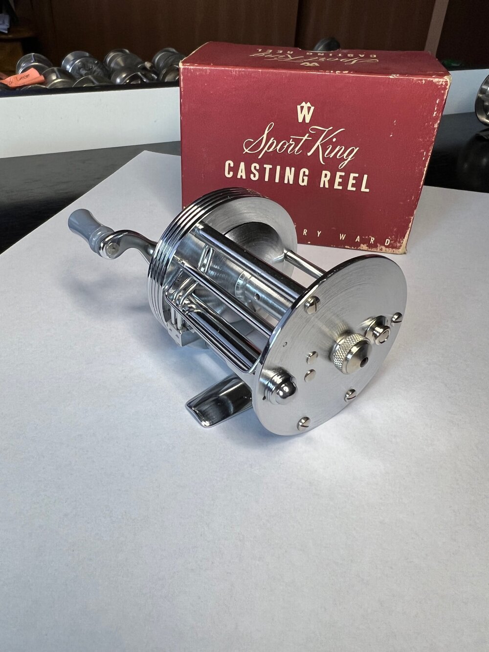 Bronson Trade reel SPORT KING for Montgomery Wards Model 81-60-6314 Level  Wind with Original Box — VINTAGE FISHING REELS