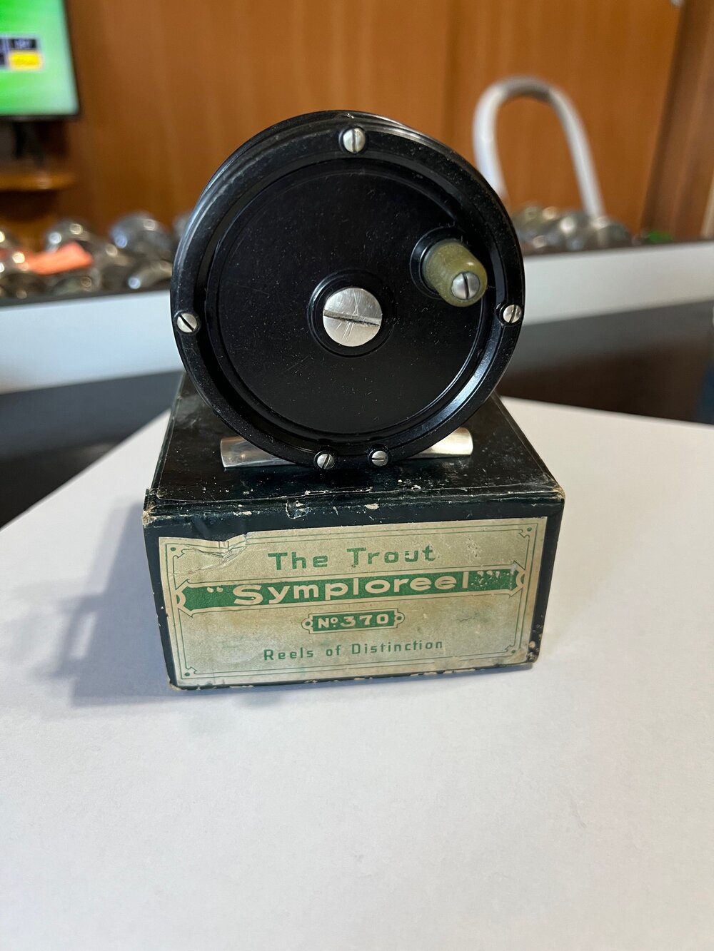 Meisselbach - Catucci SYMPLOREEL No. 370 THE TROUT German Silver and Hard  Rubber with original No. #370 Box Circa - 1927 — VINTAGE FISHING REELS