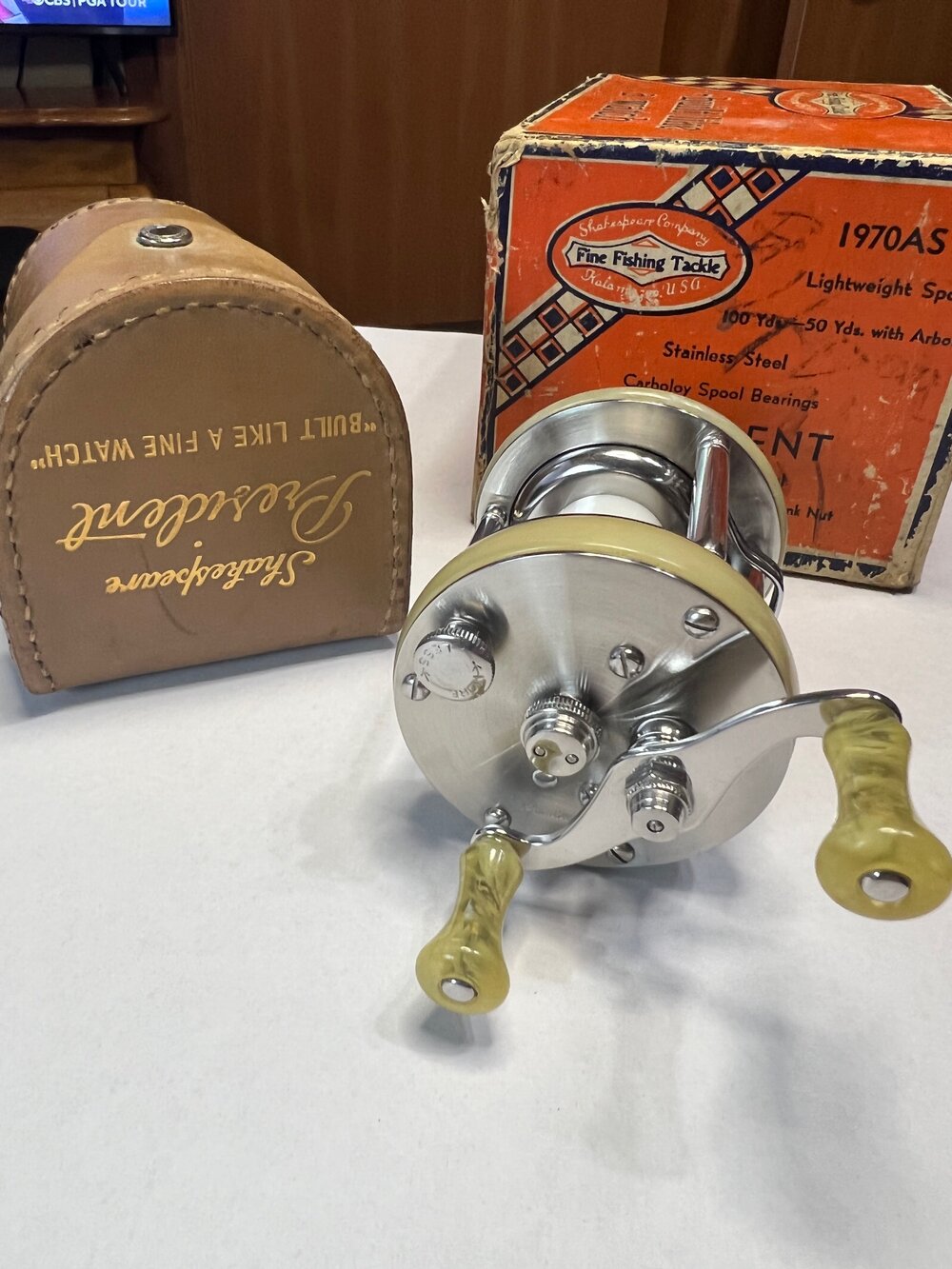 Shakespeare PRESIDENT No. 1970AS Level Wind Complete Combination Circa-  1946 — VINTAGE FISHING REELS