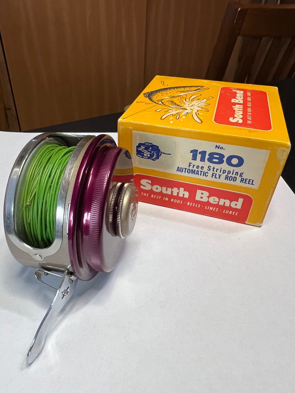South Bend Auto-Matic Fly Rod Reel No. 1180 with original Box &  Instructions Circa -1942 — VINTAGE FISHING REELS