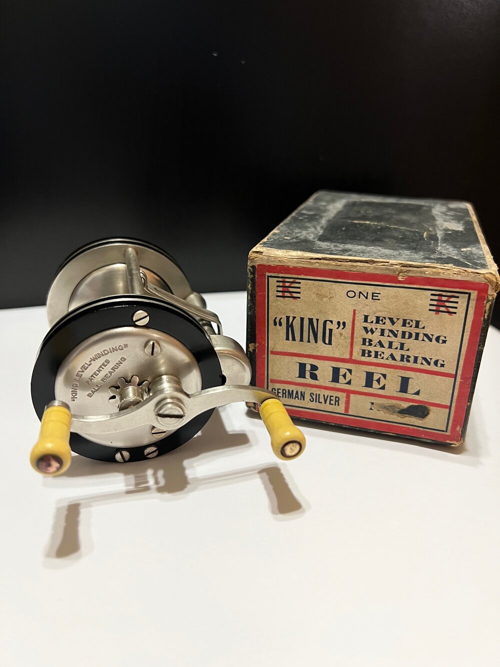 The YALE KING No. 77 Reel by Yale Metal Products Co. New York, NY. German  Silver Level Wind with Original Box Circa-1922 — VINTAGE FISHING REELS