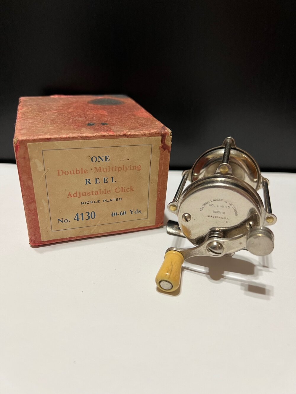 Union Hardware Company ALLCOCK LAIGHT & WESTWOOD CO. Toronto Canada TRADE  REEL with Box Circa-1923 — VINTAGE FISHING REELS