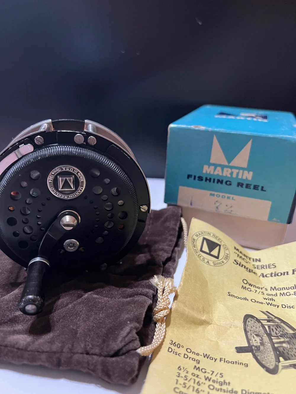 Martin MG-72 Fly fishing Reel with Original Box, Carry Bag