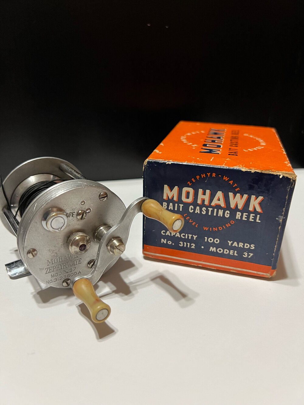 Bronson MOHAWK ZEPHYR-WATE Model 37 No. 3112 Trade Reel for Sears Roebuck  & Co. Aluminum Level Wind Jeweled with Original Box Circa-1938 — VINTAGE FISHING  REELS