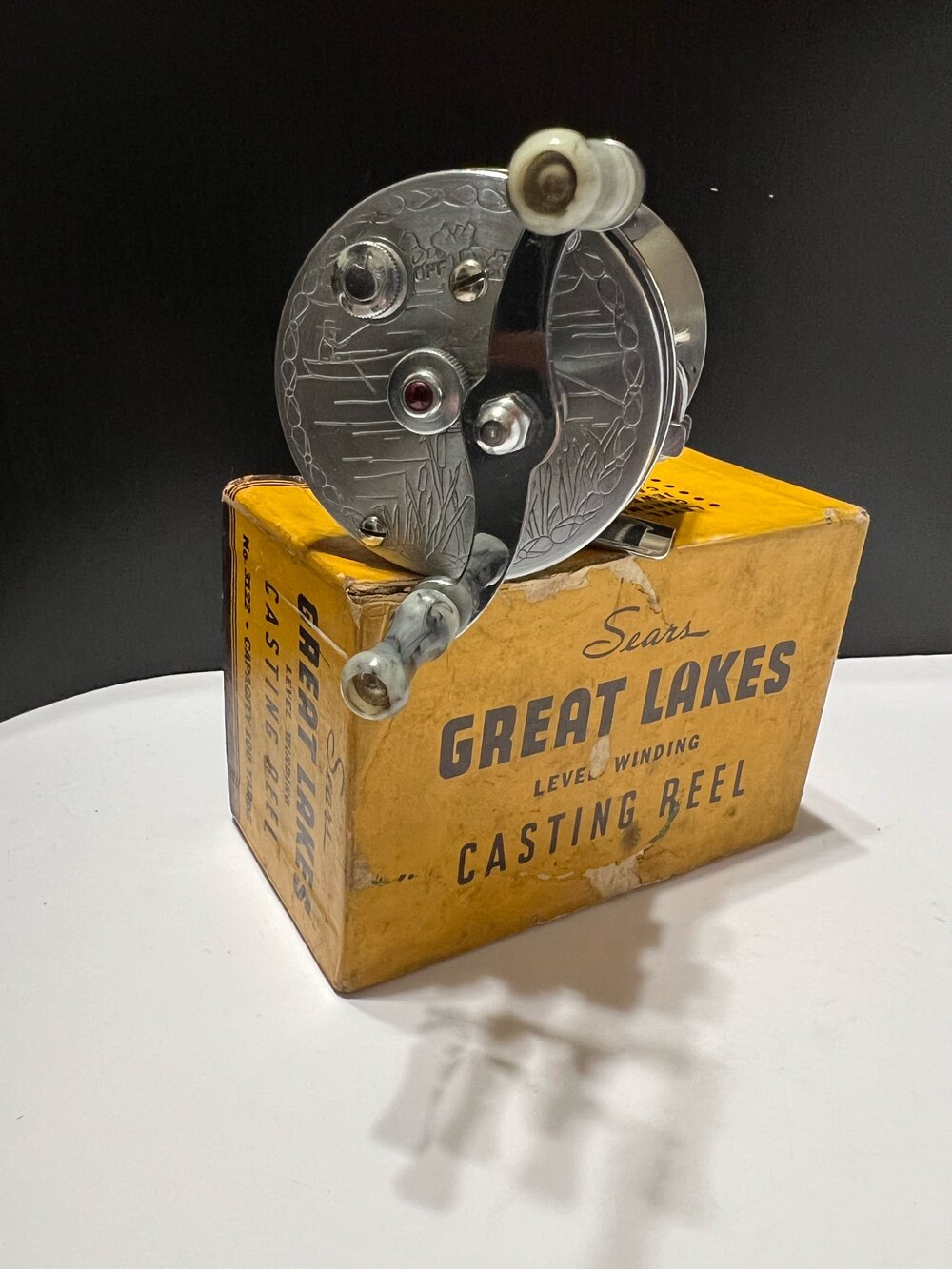 Ocean City GREAT LAKES Engraved Trade reel for Sears No. 3122 Level Wind  Jeweled with Original Box Circa-1933 — VINTAGE FISHING REELS