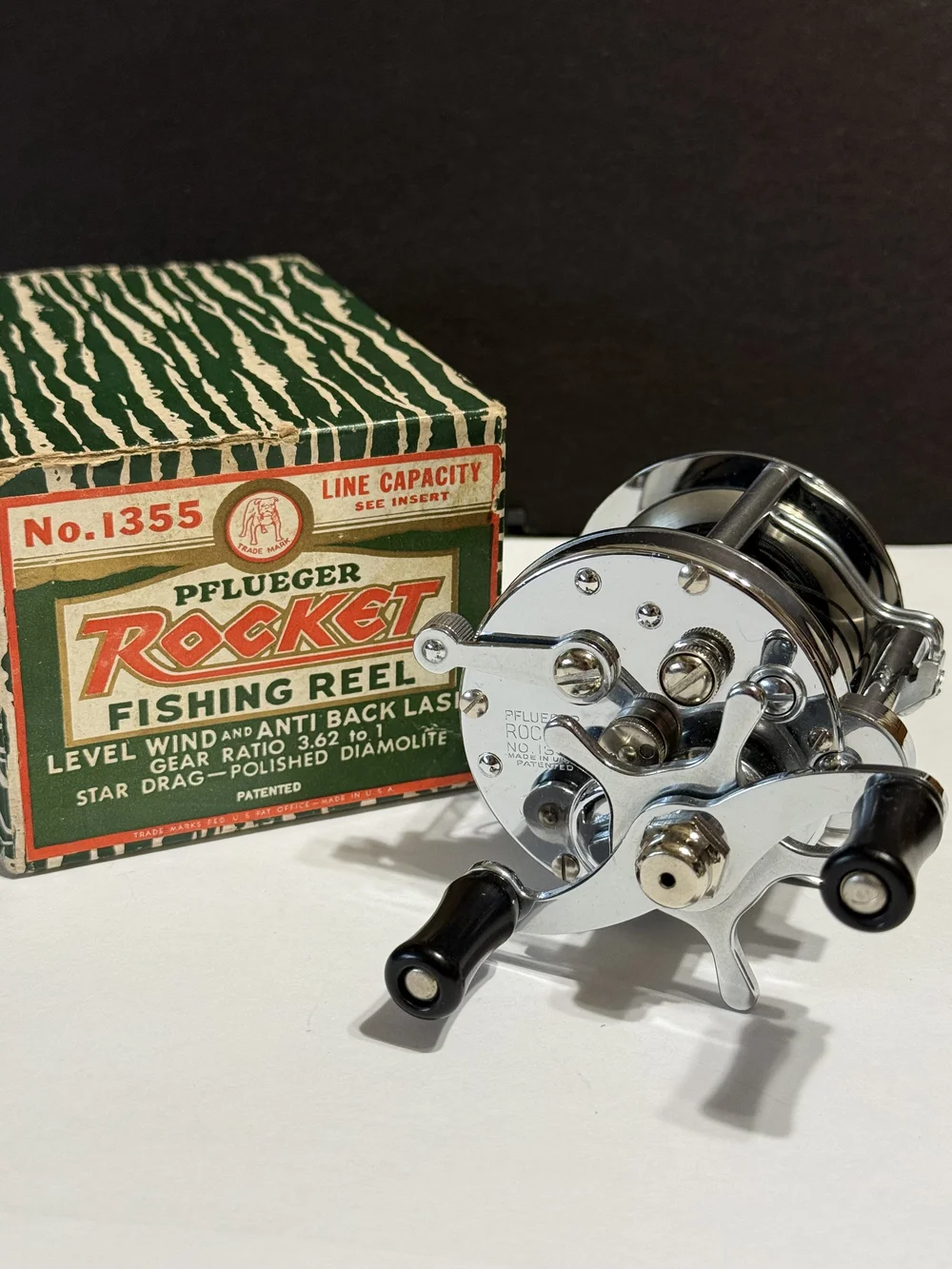 PFLUEGER 1355 ROCKET ベイトリール　オールドリール 楽天市場】ビンテージリール PFLUEGER No.1355 ROCKET タイプA