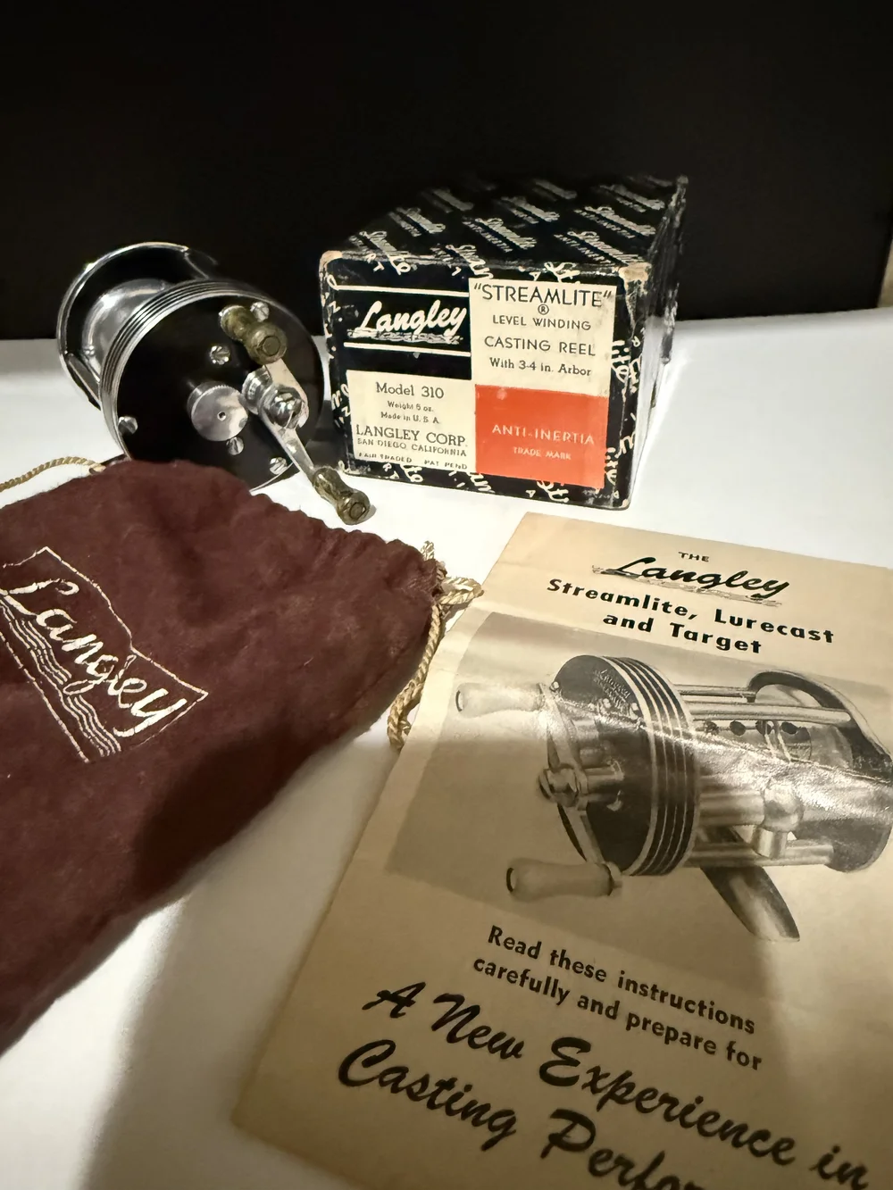 Langley STREAMLITE No. 310 Aluminum Tournament with Original Box