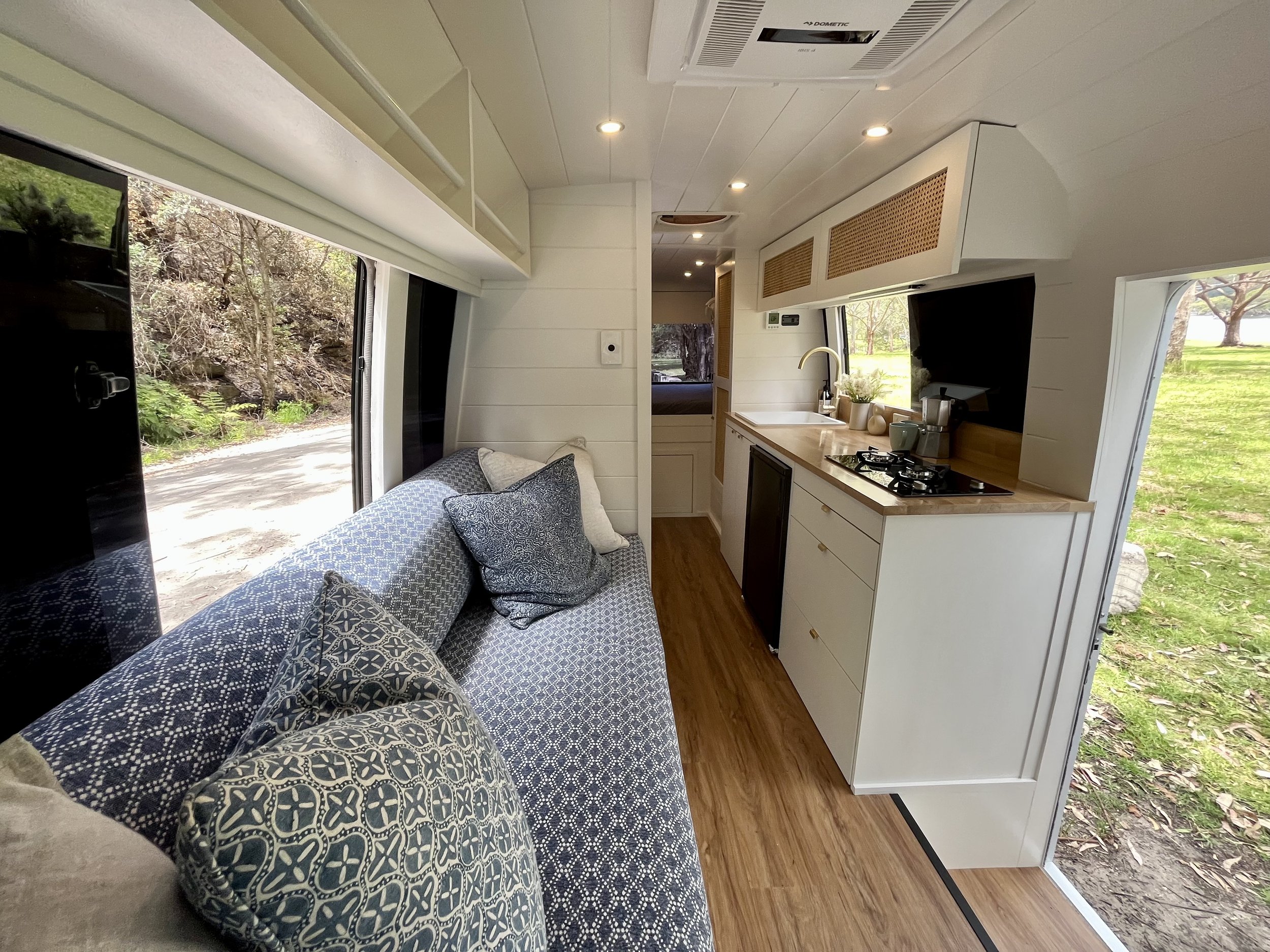 Toyota coaster conversion kitchen view