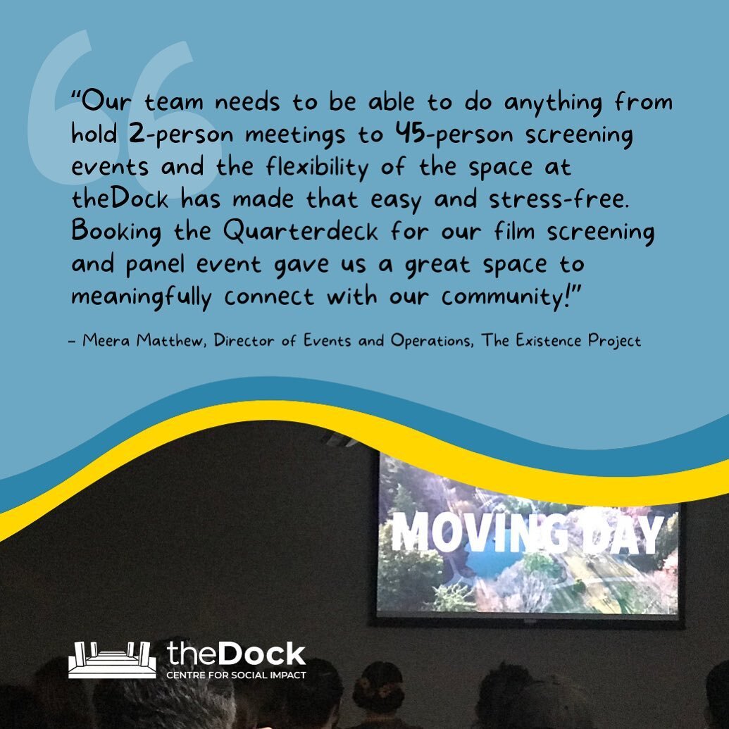 &quot;Booking the Quarterdeck for our film screening and panel event gave us a great space to meaningfully connect with our community!&rdquo;
&ndash; Meera Matthew, Director of Events and Operations, The Existence Project

The Quarterdeck is the bigg