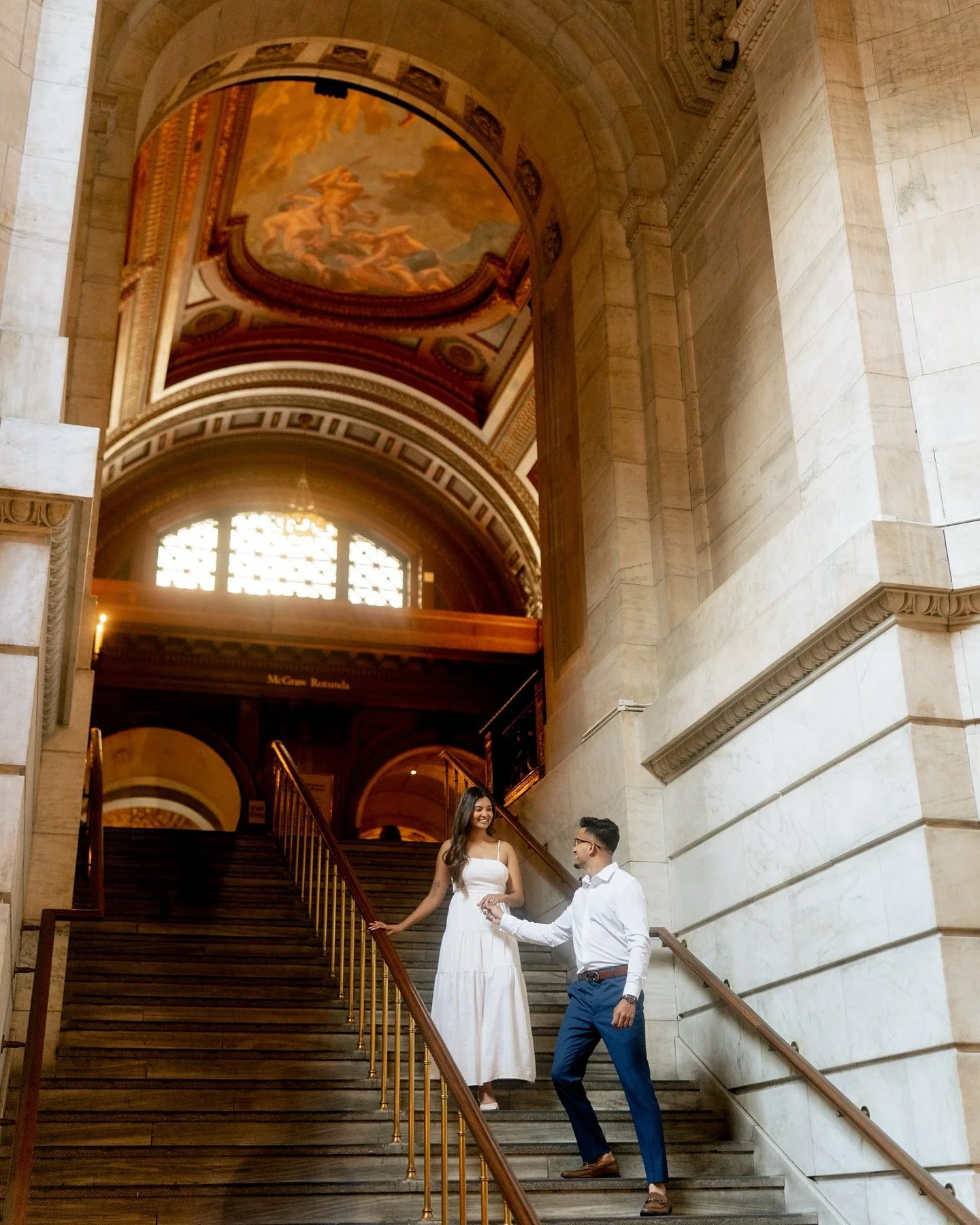 Sneak peeks from Nami &amp; Krupresh&rsquo;s dreamy engagement session at the iconic New York Public Library ✨📚 Forever feels extra magical in the city that never sleeps 

#nyc #nypl #nycweddingphotographer #nycengagementphotographer