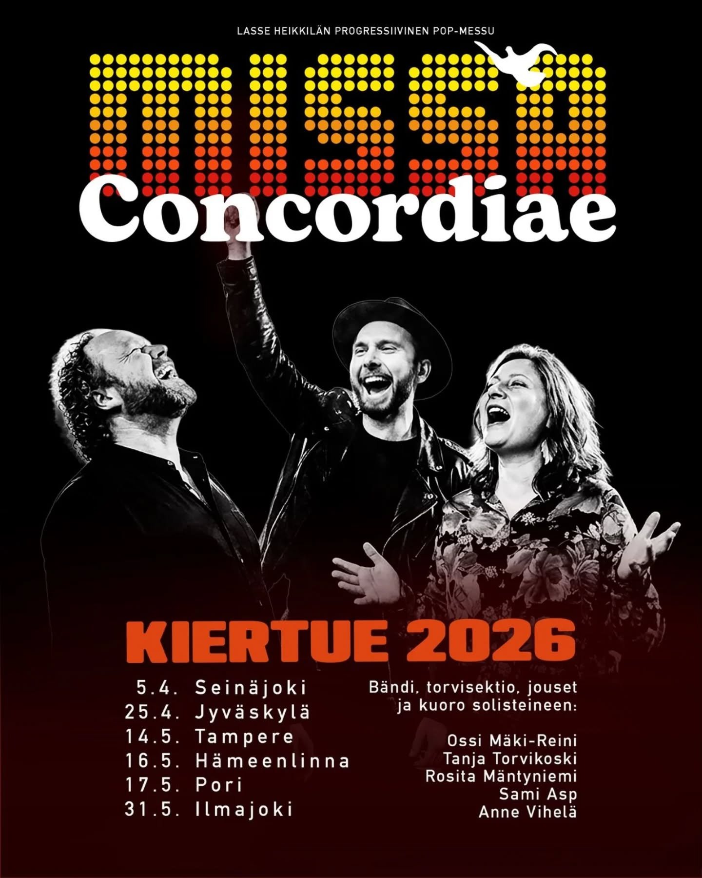 Enp&auml; olisi nuorena uskonut, jos olisi sanottu, ett&auml; laulan viel&auml; joskus Missan riveiss&auml;. T&auml;m&auml; ajaton jam tulee taas, &auml;l&auml; missaa pop-messu Missaa ❤🕊️

#missaconcordiae #popmessu #gospel #suomigospel #lasseheikk