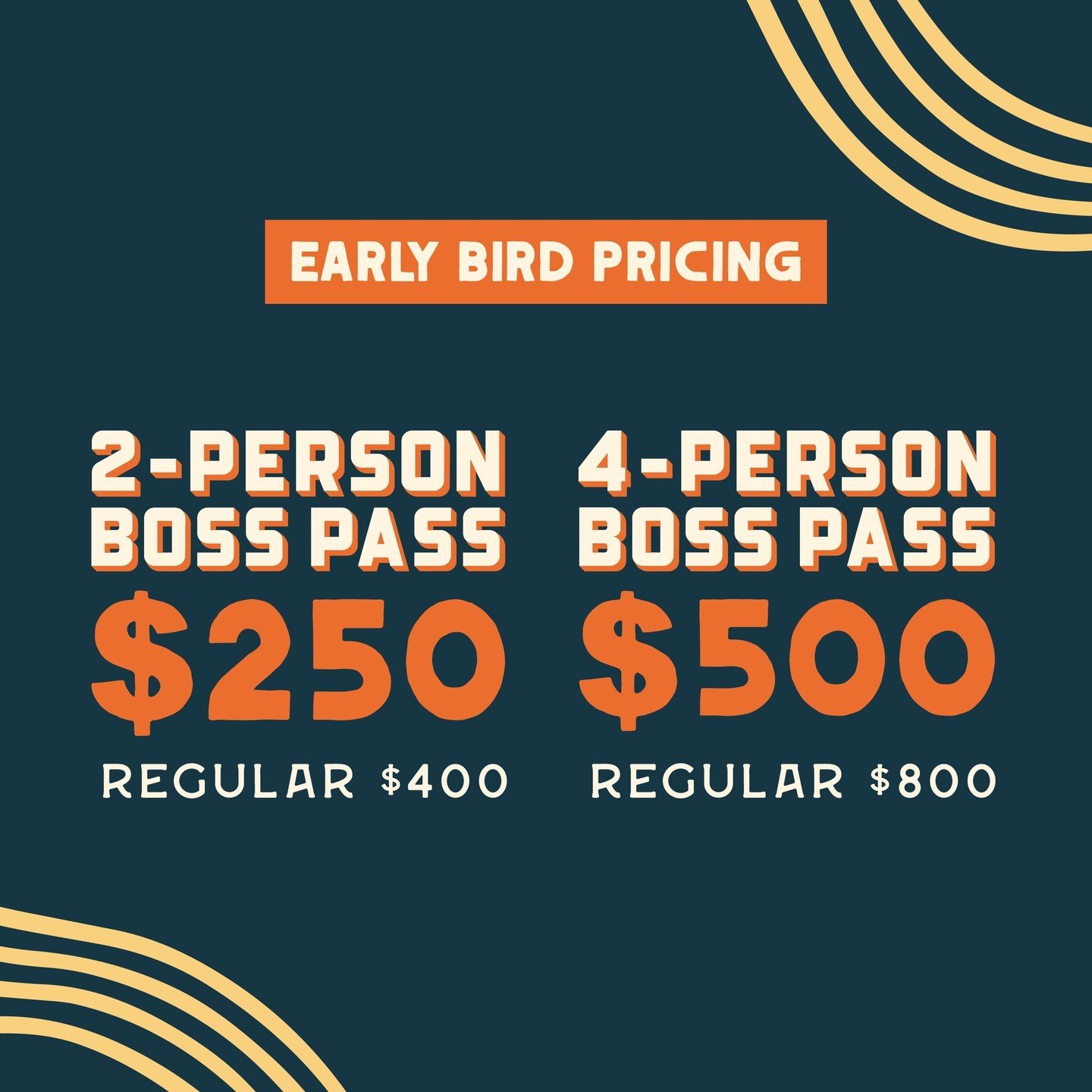LAST CALL FOR EARLY BIRD PASSES 🐎 Don't miss your chance to take advantage of early bird pricing for your Boss Passes and Saloon Season Passes. These passes get VIP access with no cover for all of Stampede so don't sleep on 'em! Grab your early bird