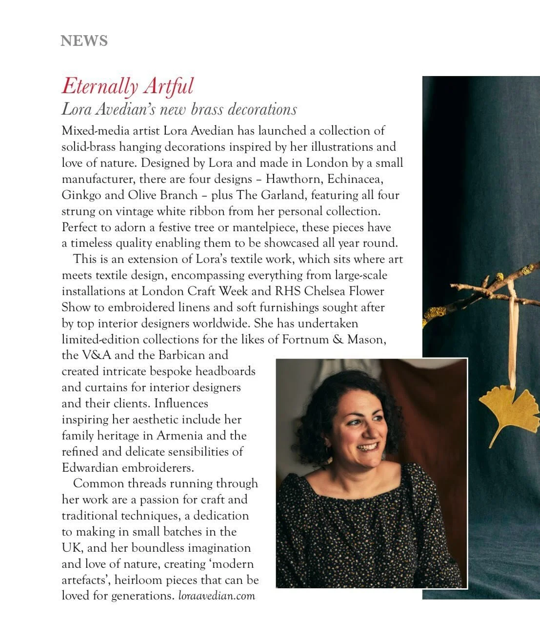 Thank you so much to @englishhomemag for this lovely feature in the January issue. It&rsquo;s a half page about me and my decorations in the first page of the &lsquo;News&rsquo; section. Thanks to @sophiepierce_pr for working really hard this year to