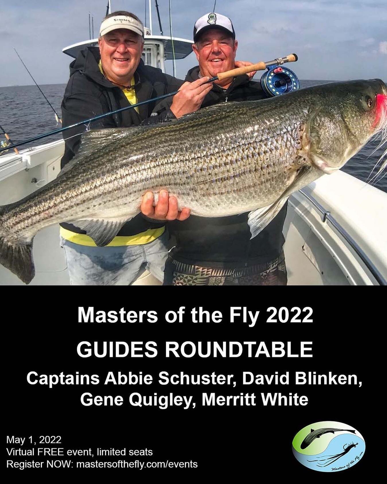 Are you all ready for the 2022 season??!!! 
.
Join us for our FINAL event of the season - a special evening with four guides covering New Jersey to Montauk to Massachusetts. Find out what they learned from last season, what they&rsquo;re expecting fr