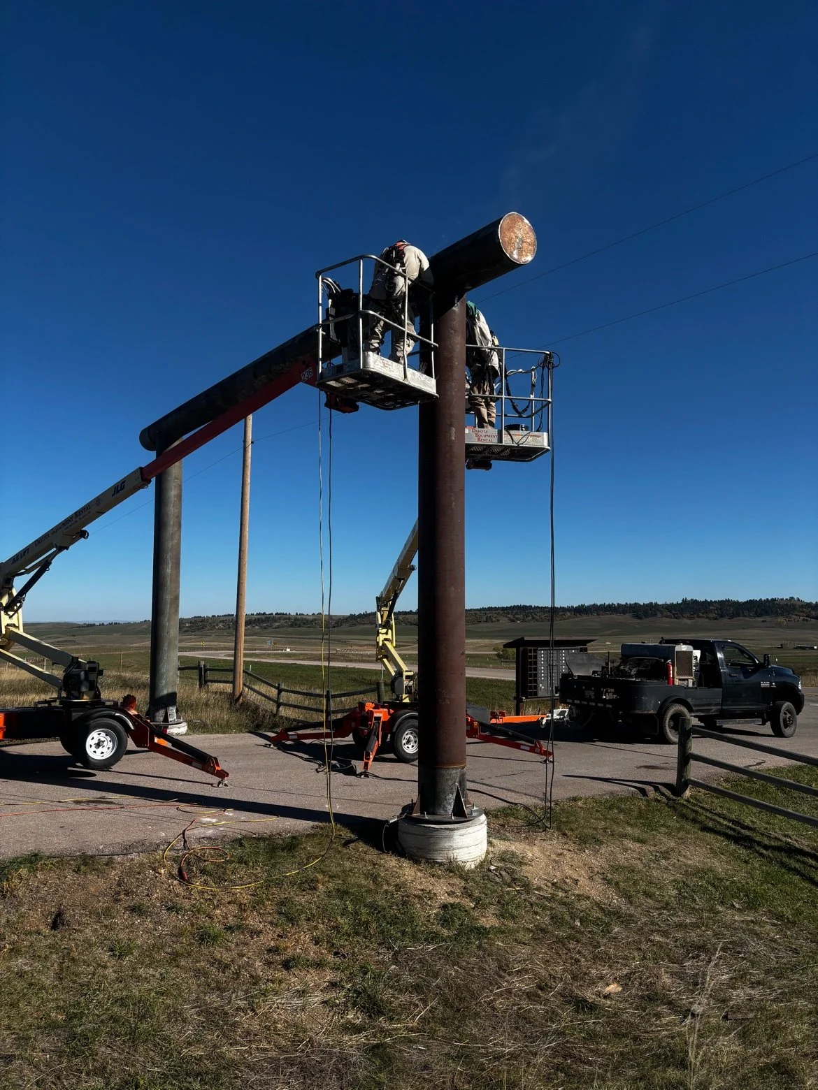 Saddling the overhead beam — Frawley Ranch

