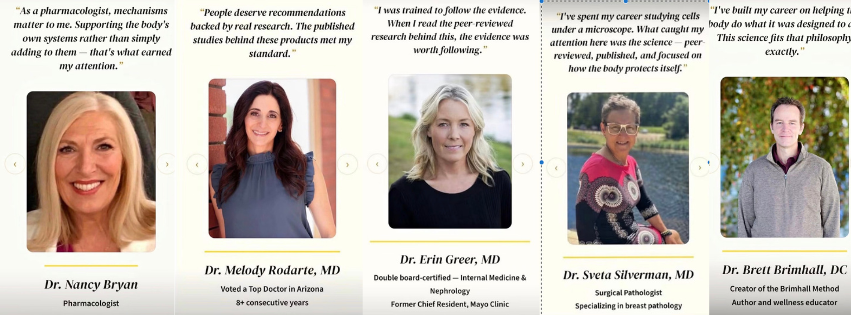 Healthcare Professionals from various medical backgrounds discussing evidence based wellness and  scientific research