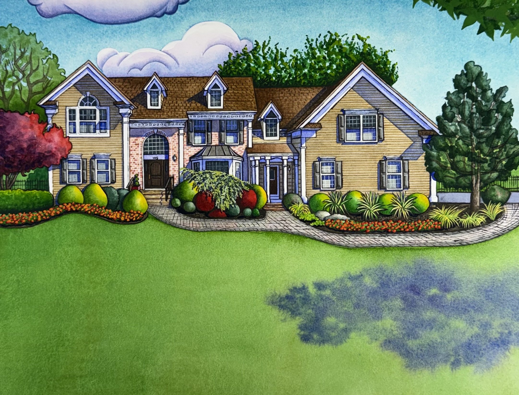 House Portrait from Far Hills, New Jersey