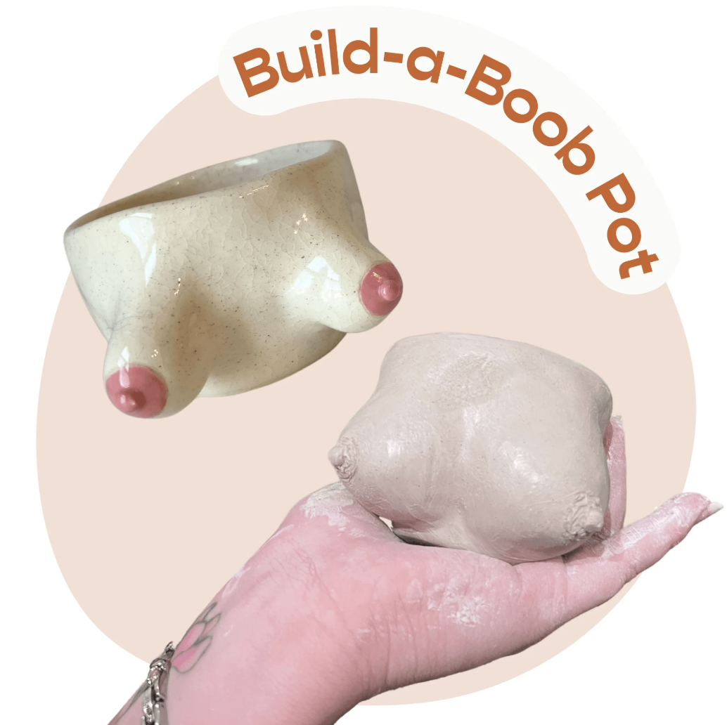 Build-a-Boob Pot on the Patio