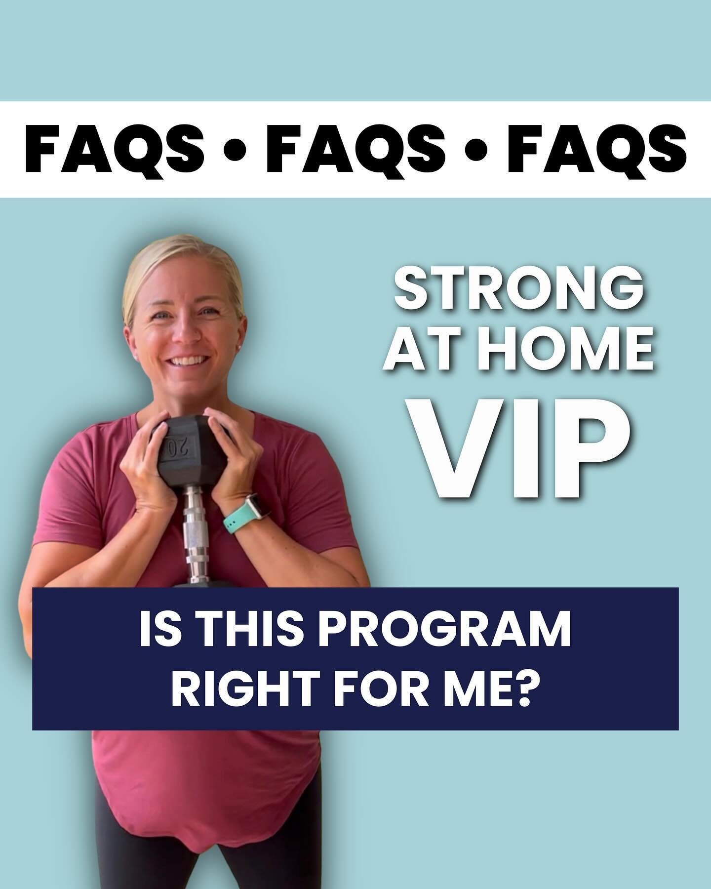💪🏻 Strong at Home VIP is a one-on-one virtual strength training program for busy moms who want to get strong &amp; fit without leaving their house (with the accountability of weekly appointments)!

🔥 My goal is ultimately to teach you how to stren