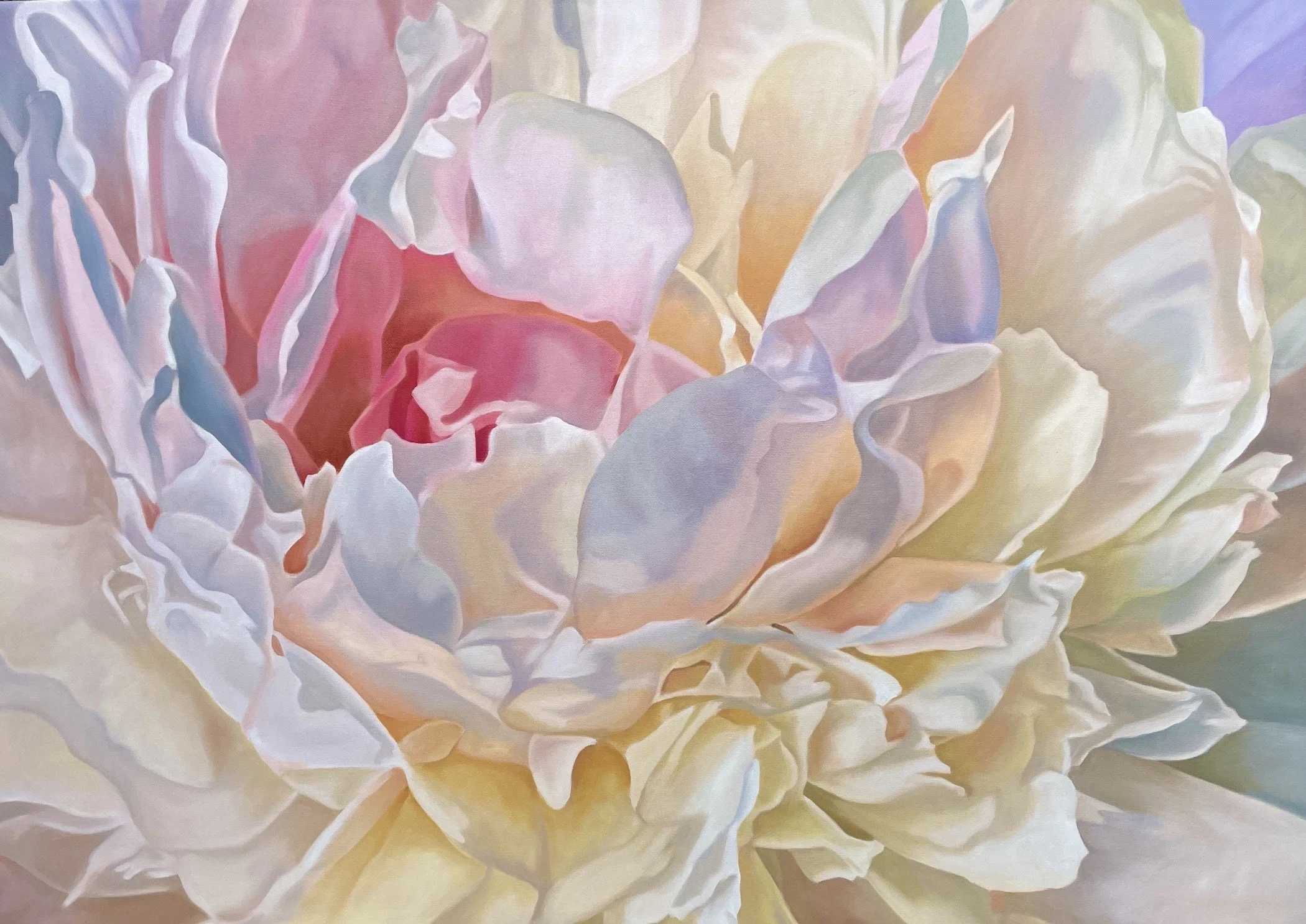 Janci Mannington,  Fire and Ice , 2023, oil on canvas, 30 x 42 in.